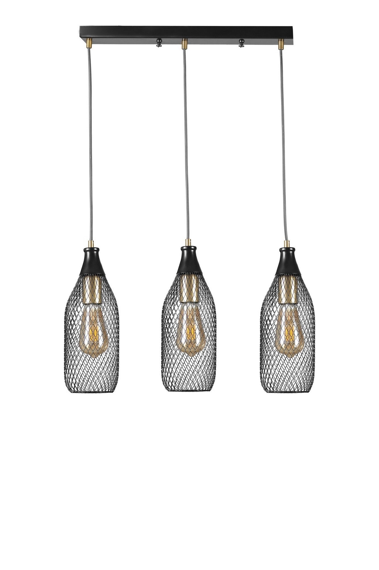 Candeeiro de Teto – 55 cm – Preto – Metal