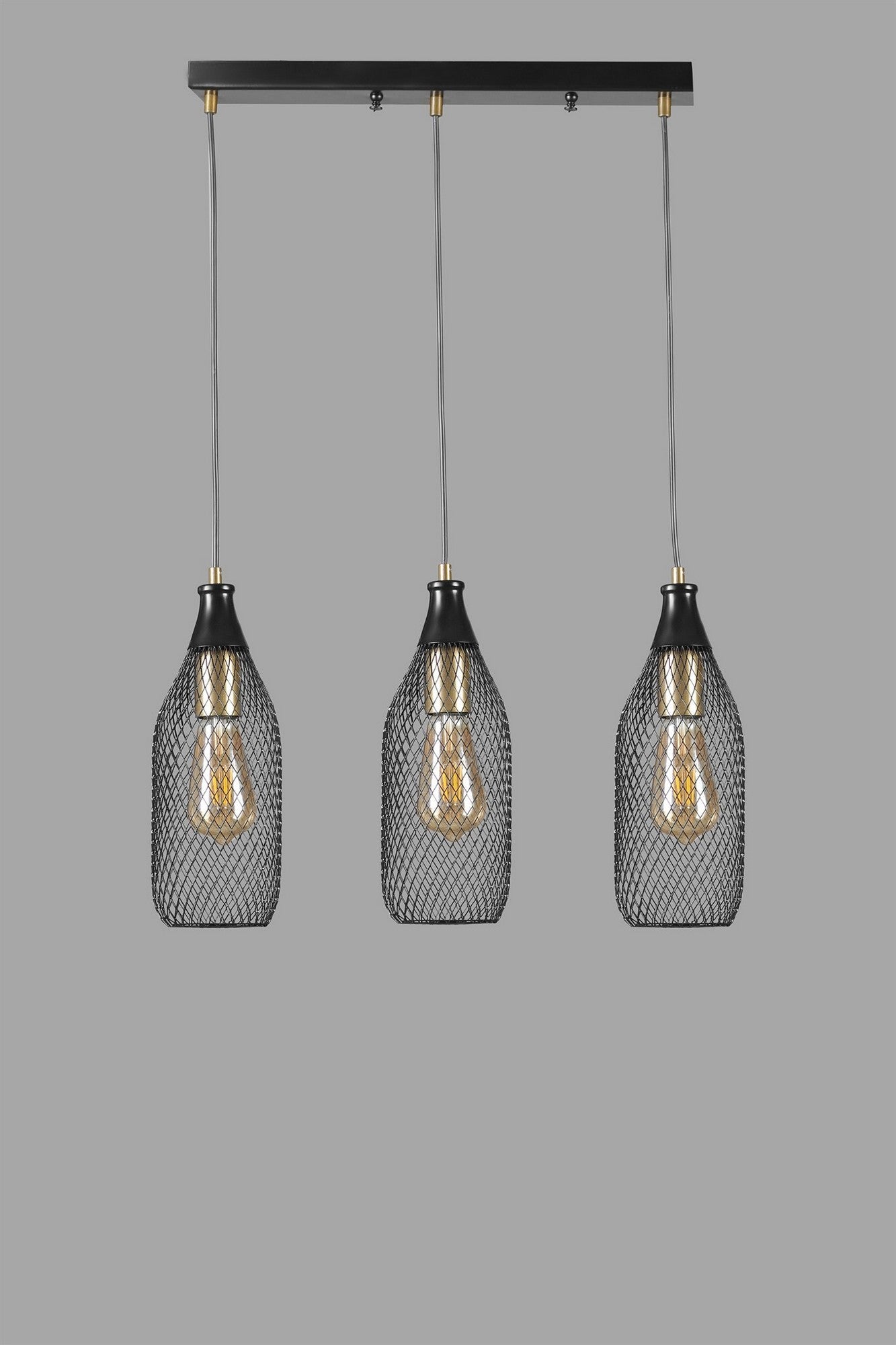 Candeeiro de Teto – 55 cm – Preto – Metal