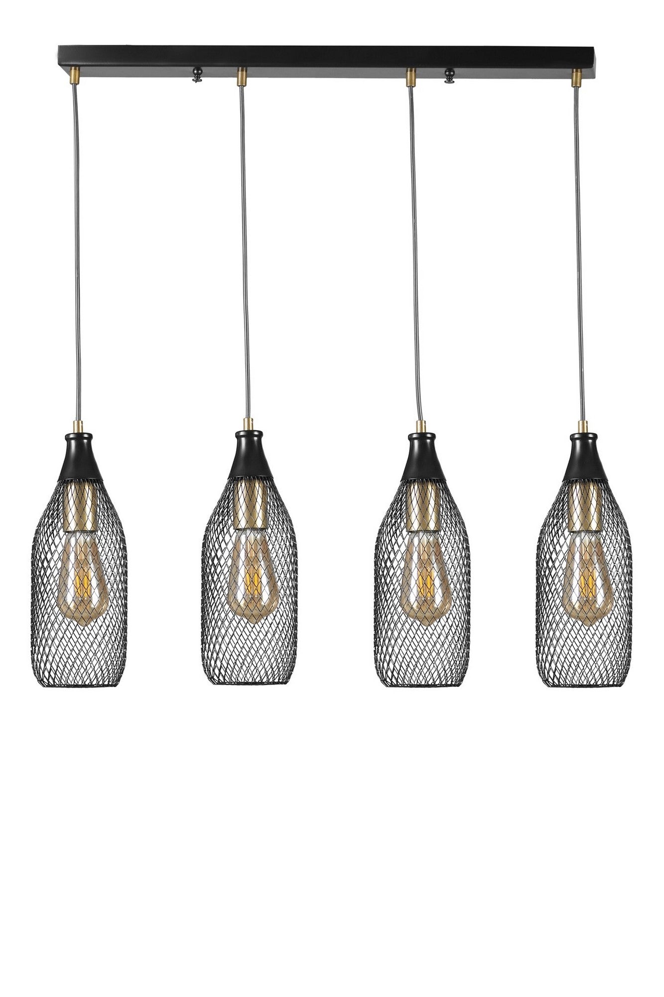 Candeeiro de Teto - 70 cm - Preto - Metal