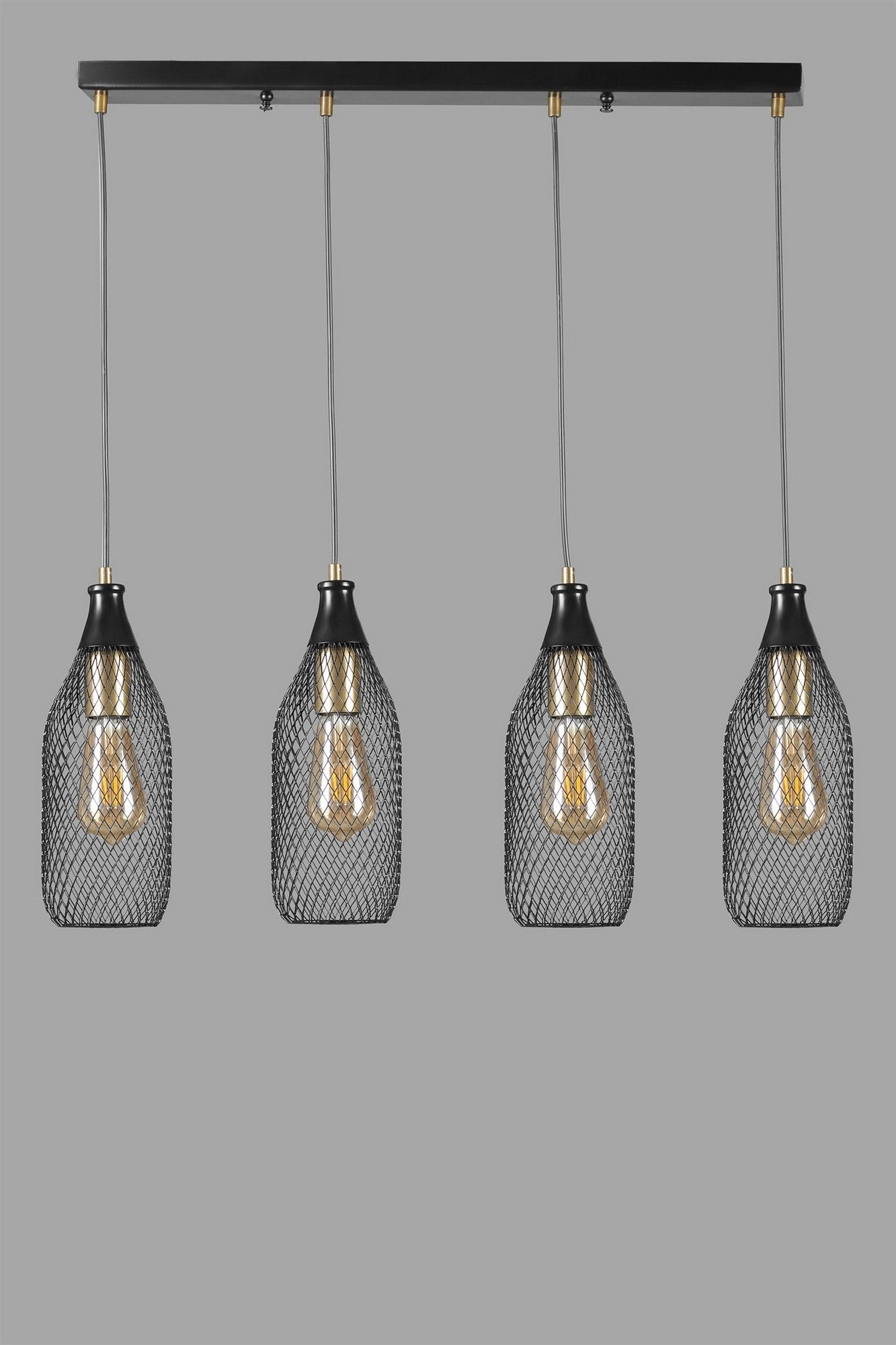 Candeeiro de Teto - 70 cm - Preto - Metal