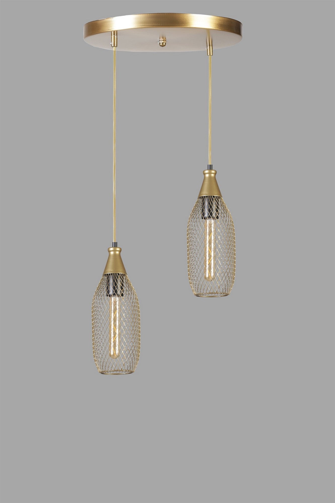 Candeeiro de Teto - 70 cm - Dourado - Metal