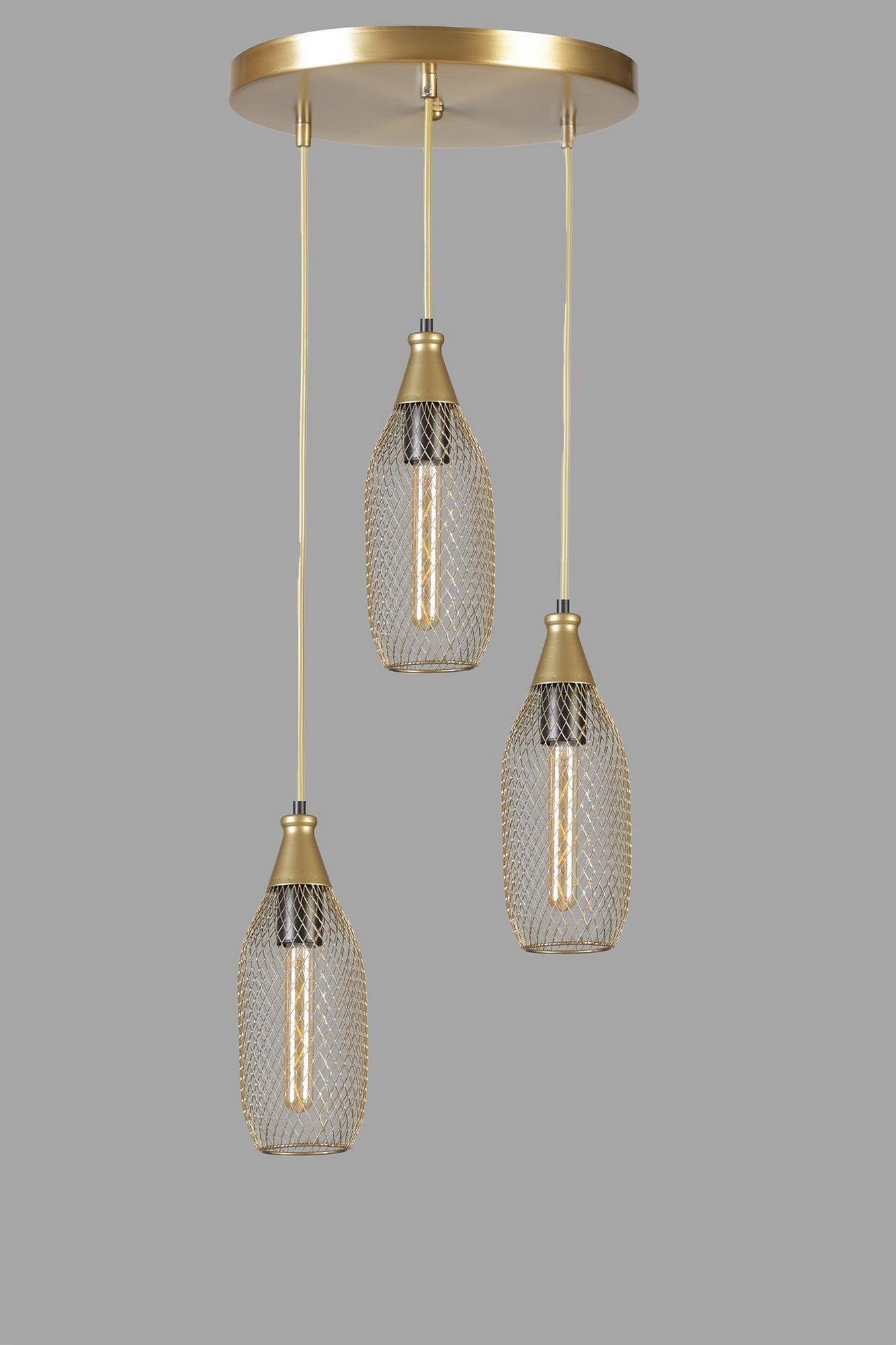 Candeeiro de Teto – 70 cm – Dourado – Metal