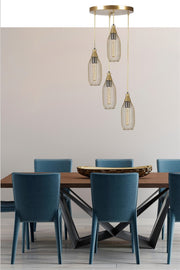 Candeeiro de Teto – 70 cm – Dourado – Metal