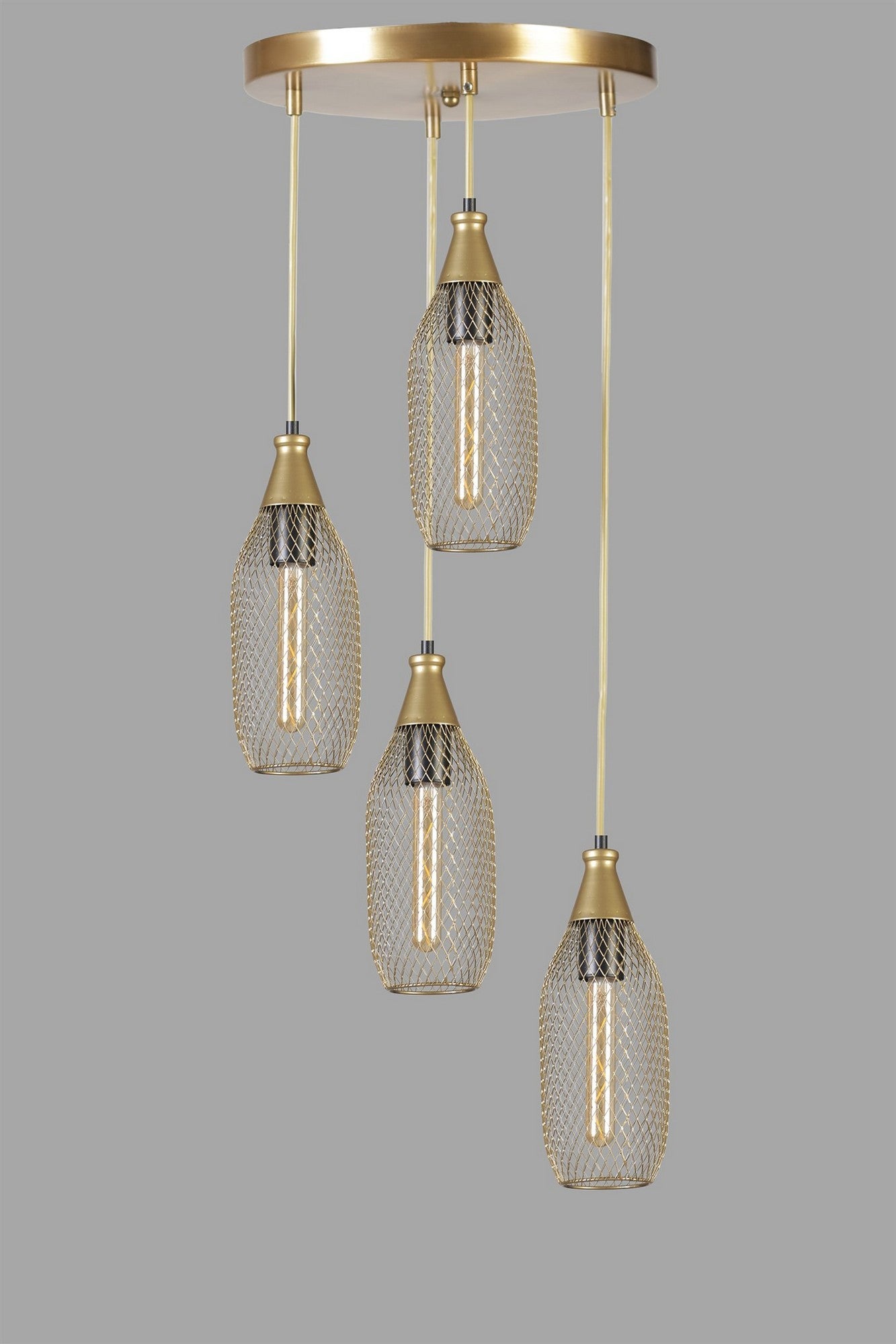 Candeeiro de Teto – 70 cm – Dourado – Metal