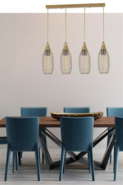 Candeeiro de Teto - 70 cm - Dourado - Metal