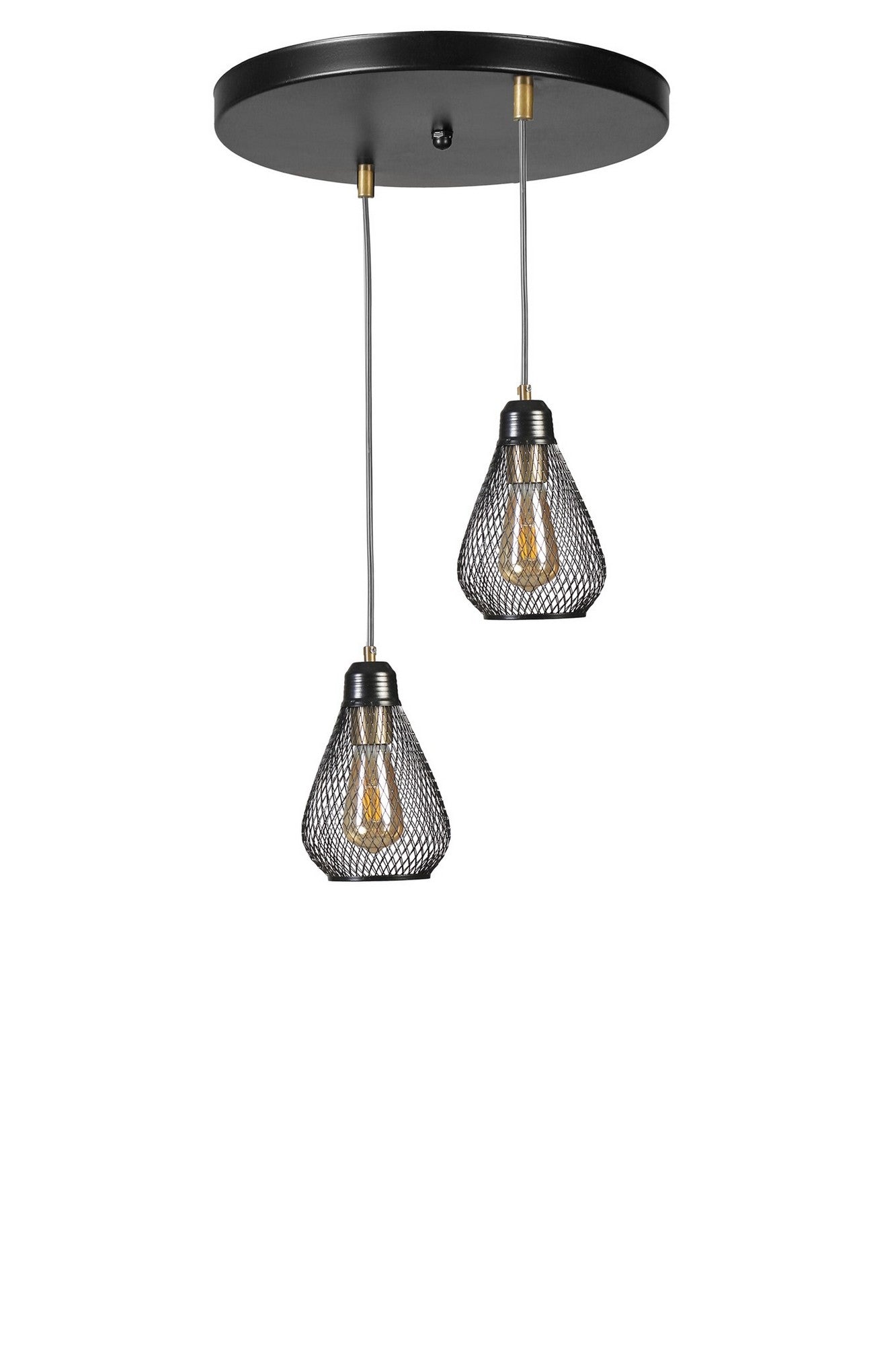 Candeeiro de Teto - Preto e Dourado - Metal