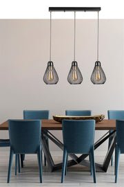 Candeeiro de Teto – 70 cm – Preto e Dourado – Metal