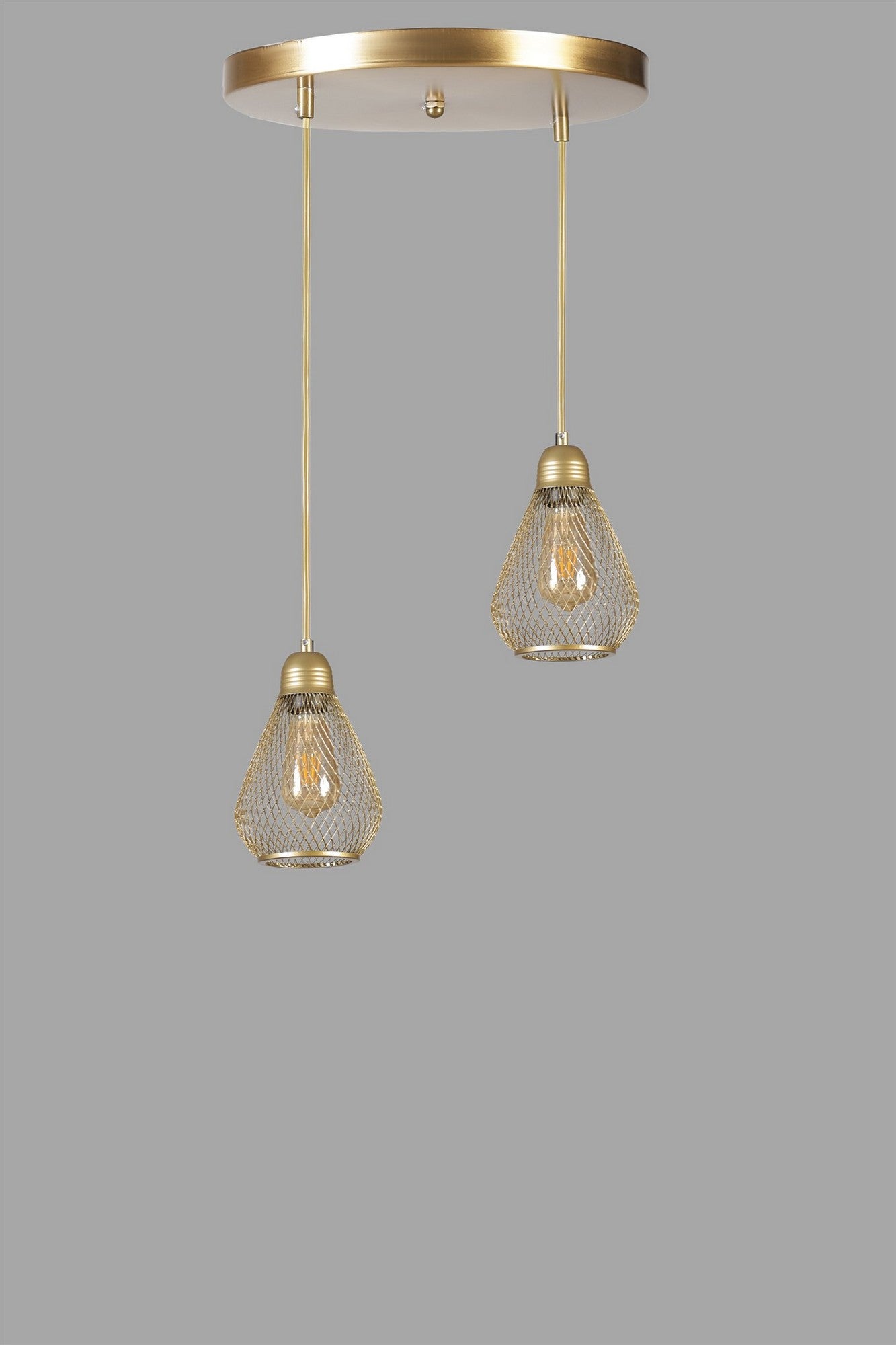 Candeeiro de Teto - 70 cm - Dourado - Metal