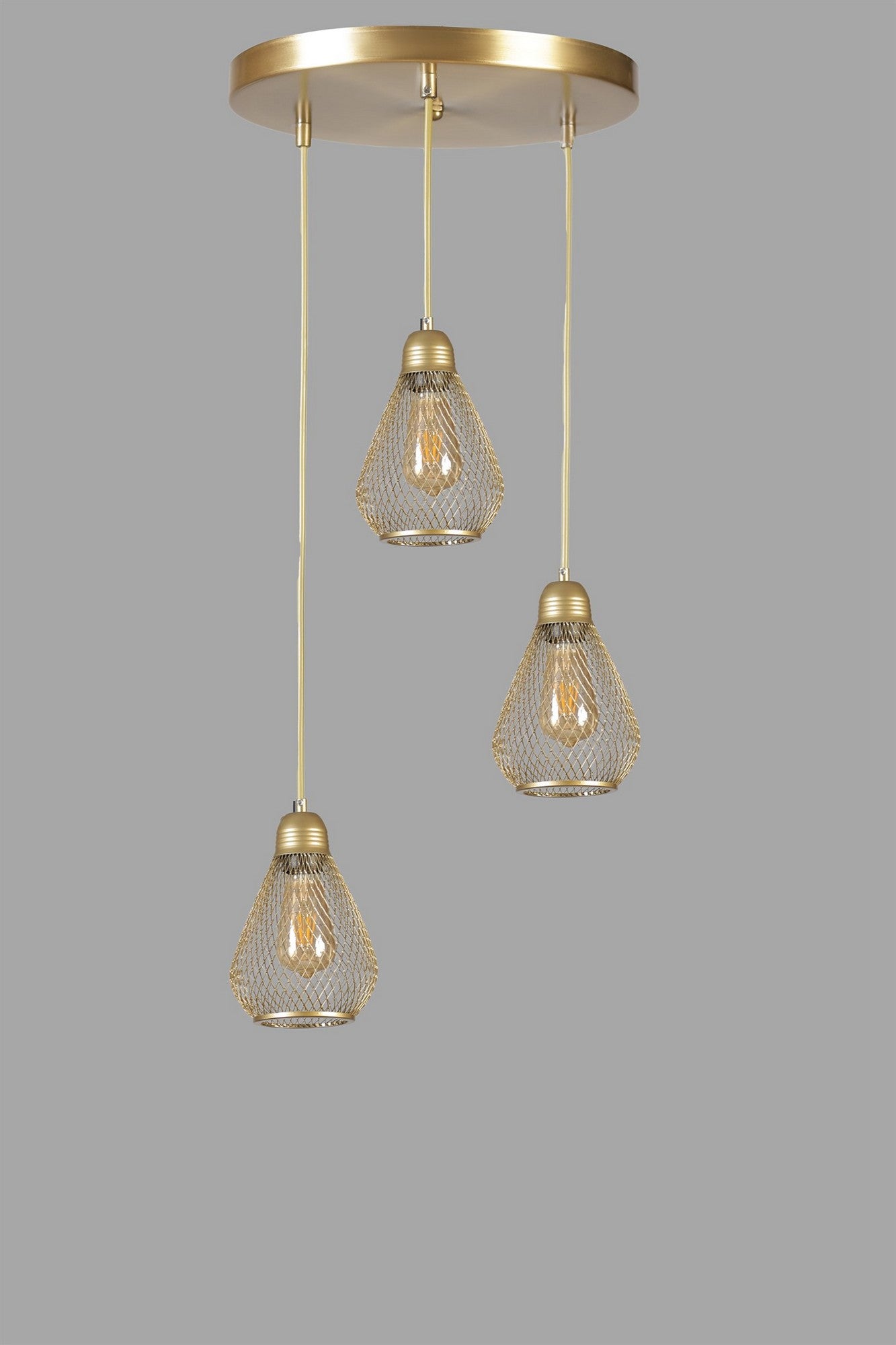 Candeeiro de Teto – 70 cm – Dourado – Metal