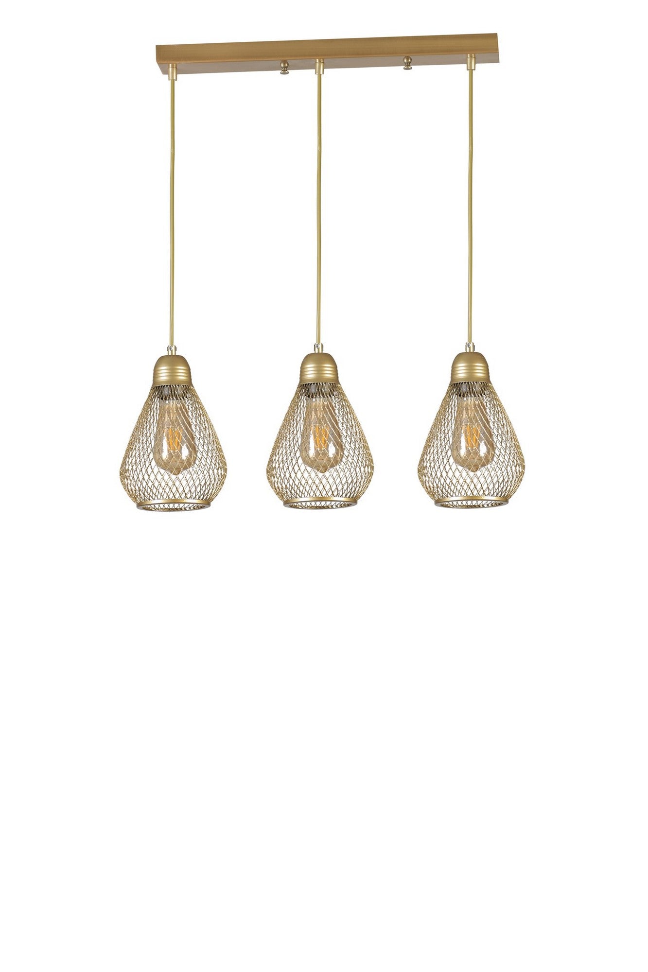 Candeeiro de Teto – 70 cm – Dourado – Metal