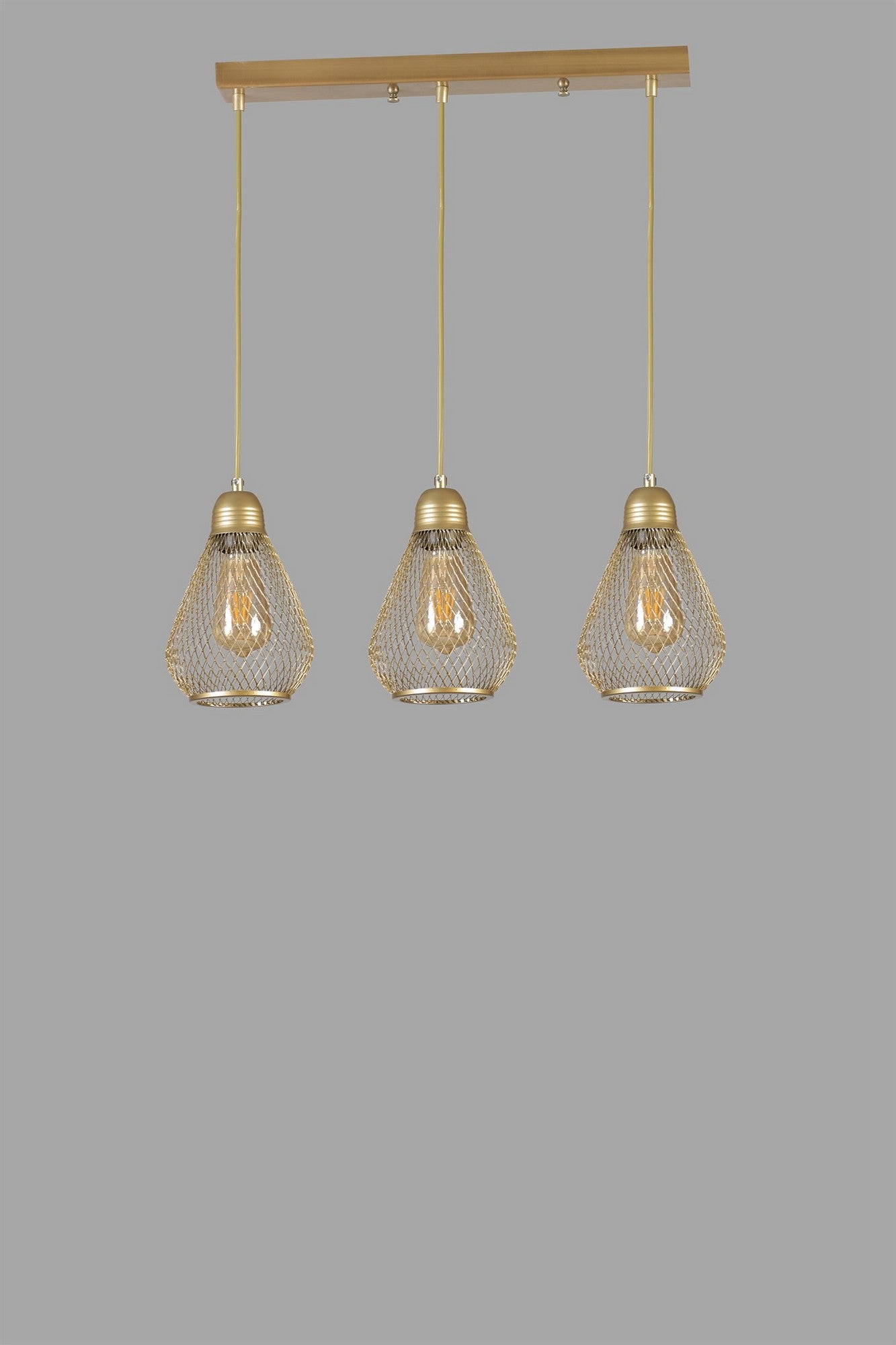 Candeeiro de Teto – 70 cm – Dourado – Metal