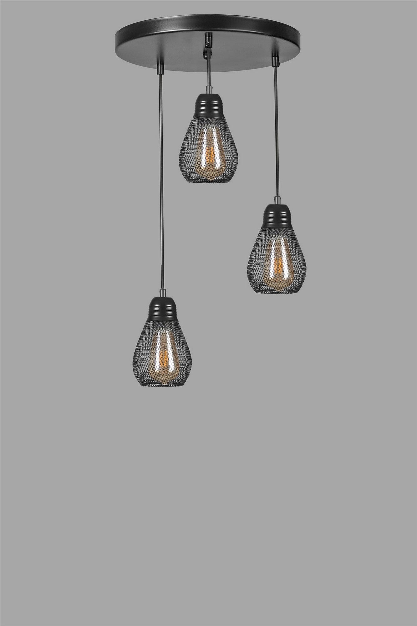 Candeeiro de Teto – 70 cm – Preto – Metal