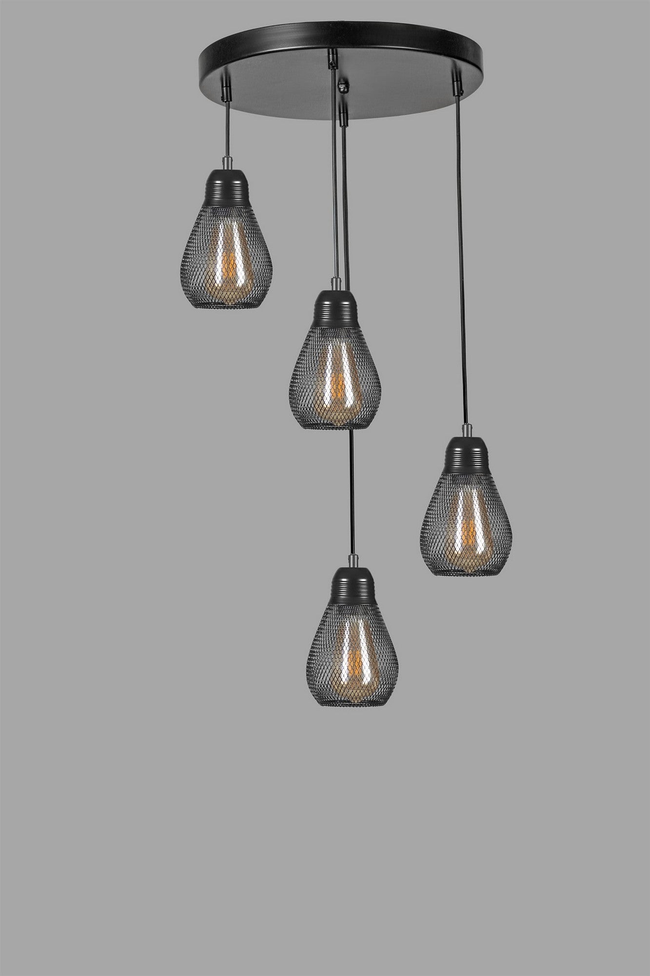 Candeeiro de Teto – 70 cm – Preto – Metal