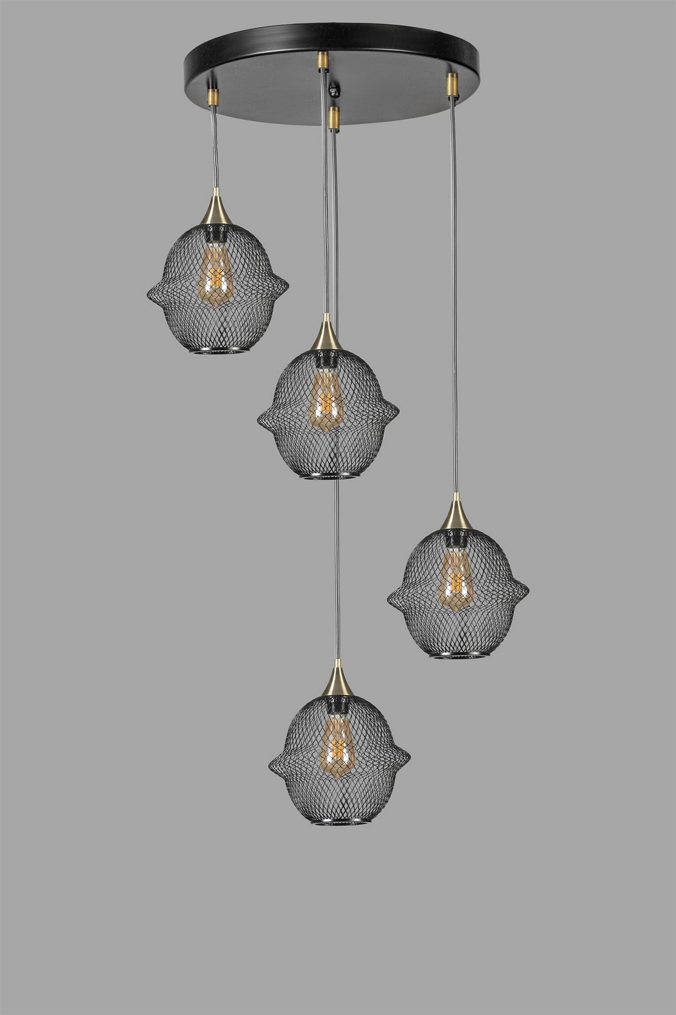 Candeeiro de Teto – 70 cm – Preto – Metal