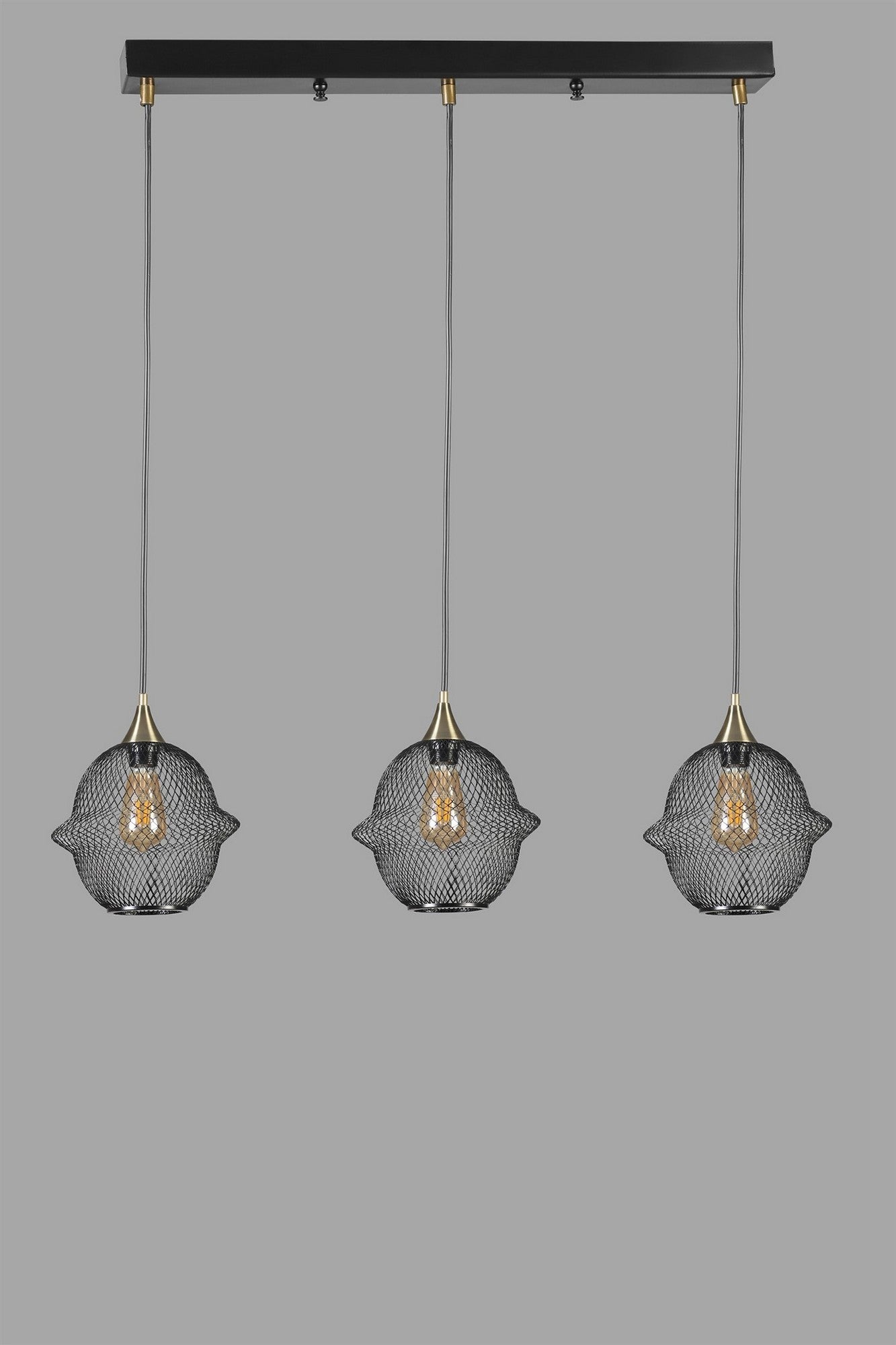 Candeeiro de Teto – 70 cm – Preto – Metal