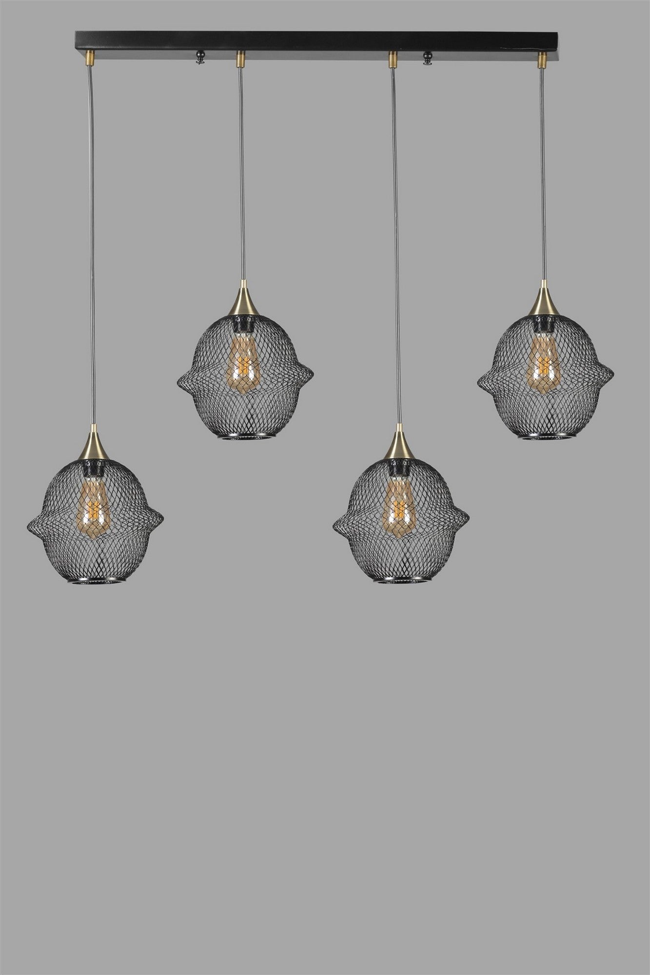 Candeeiro de Teto – 70 cm – Preto – Metal