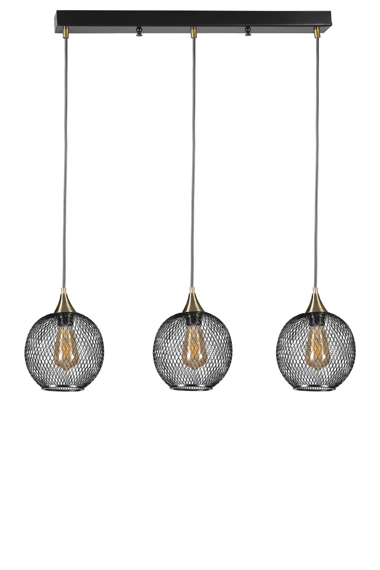 Candeeiro de Teto - 70 cm - Preto - Metal