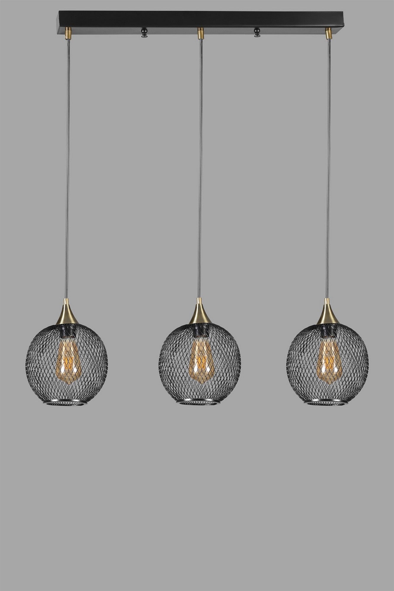 Candeeiro de Teto - 70 cm - Preto - Metal