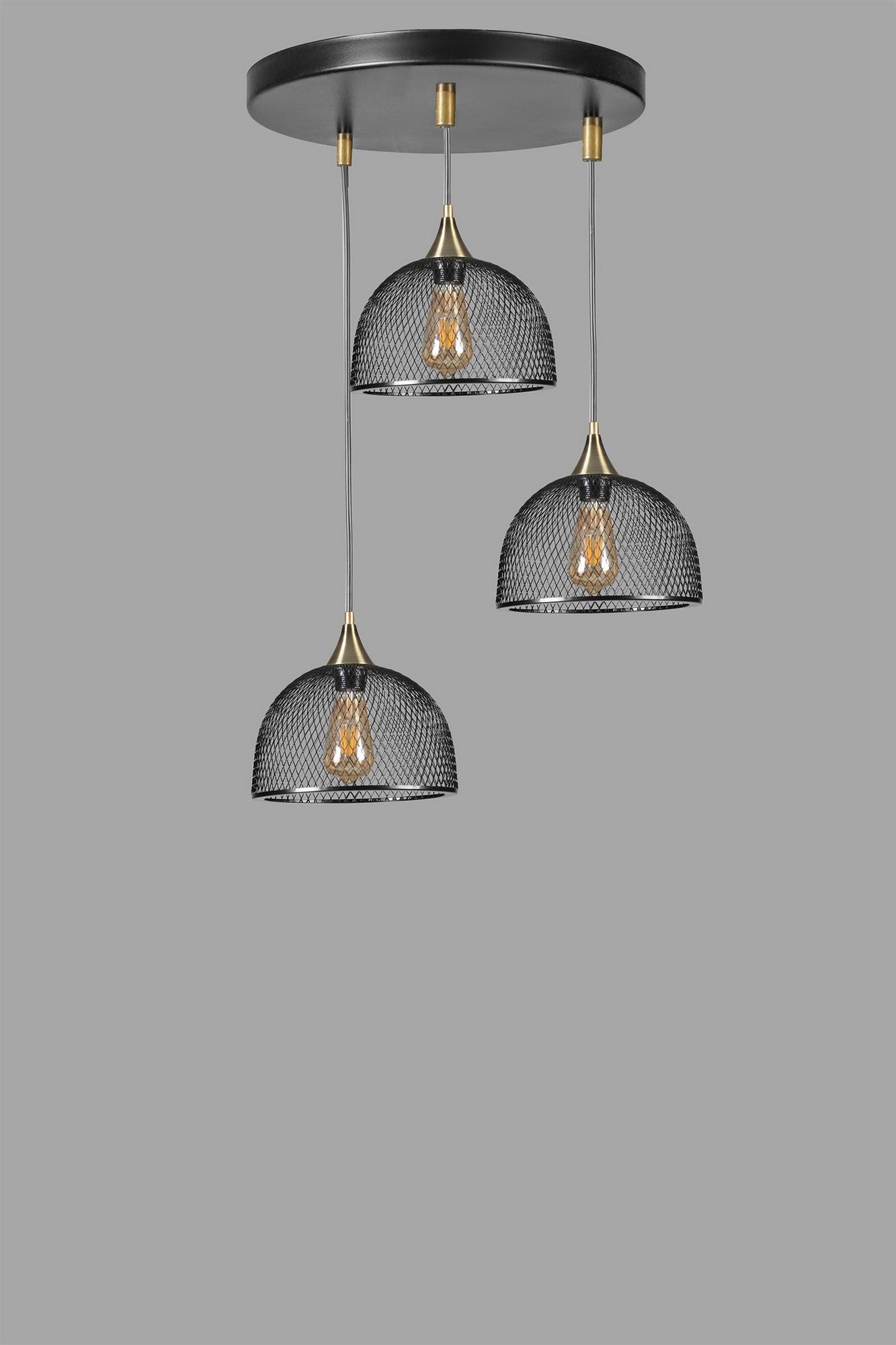 Candeeiro de Teto – 70 cm – Preto – Metal