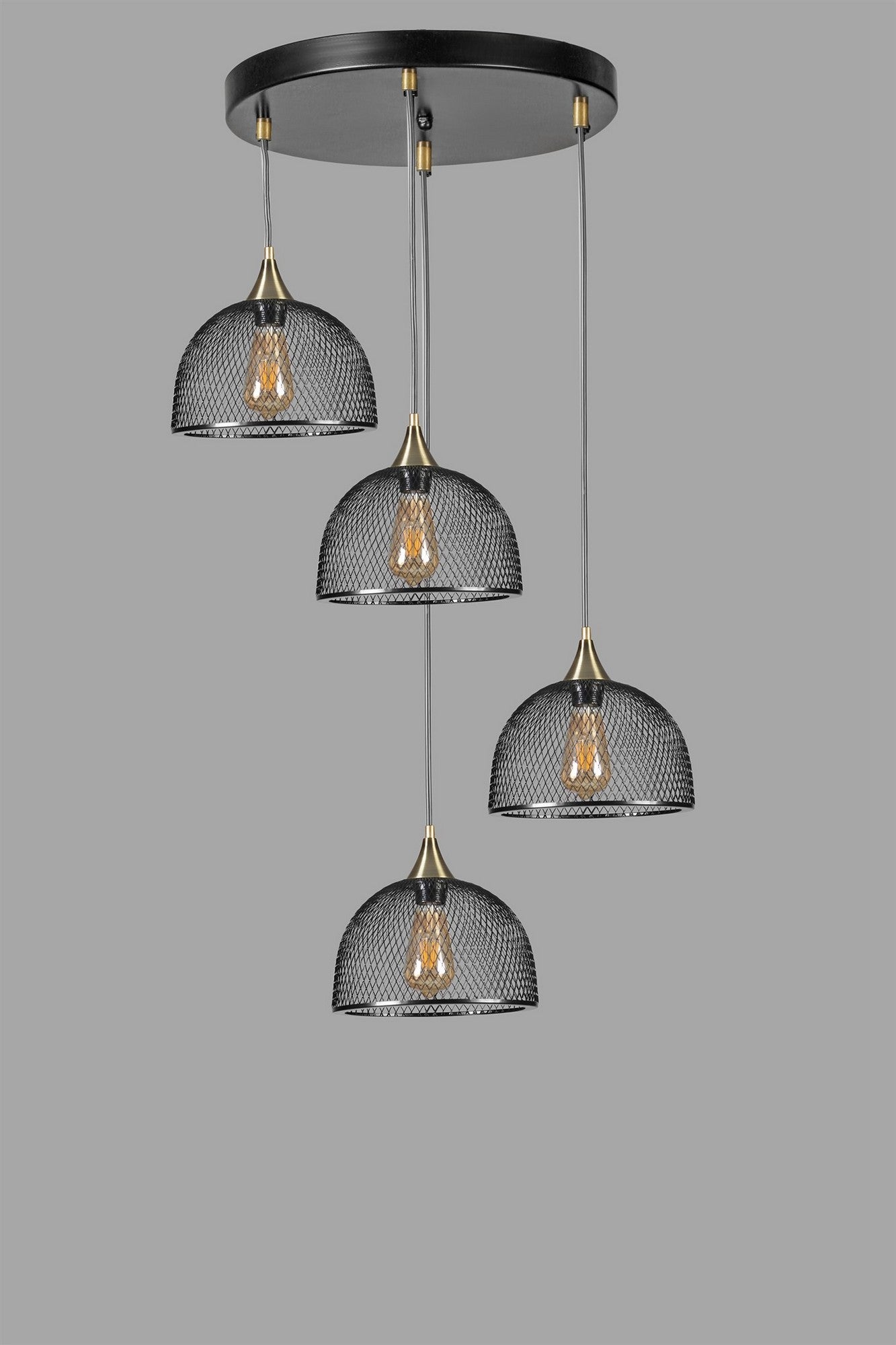 Candeeiro de Teto – 70 cm – Preto – Metal