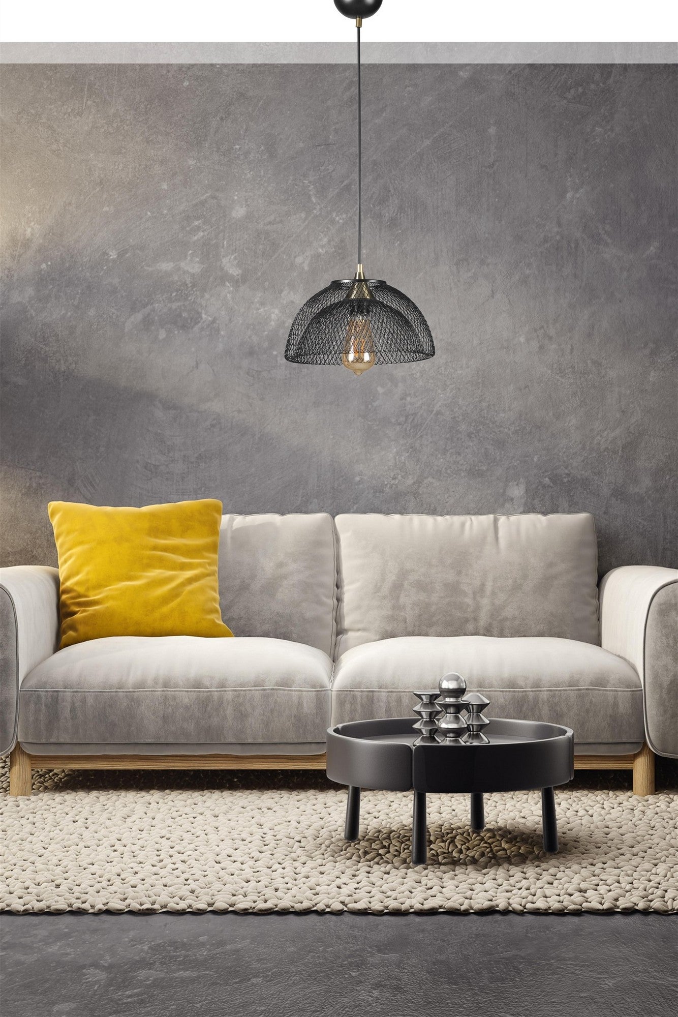 Candeeiro de Teto – 70 cm – Preto – Metal