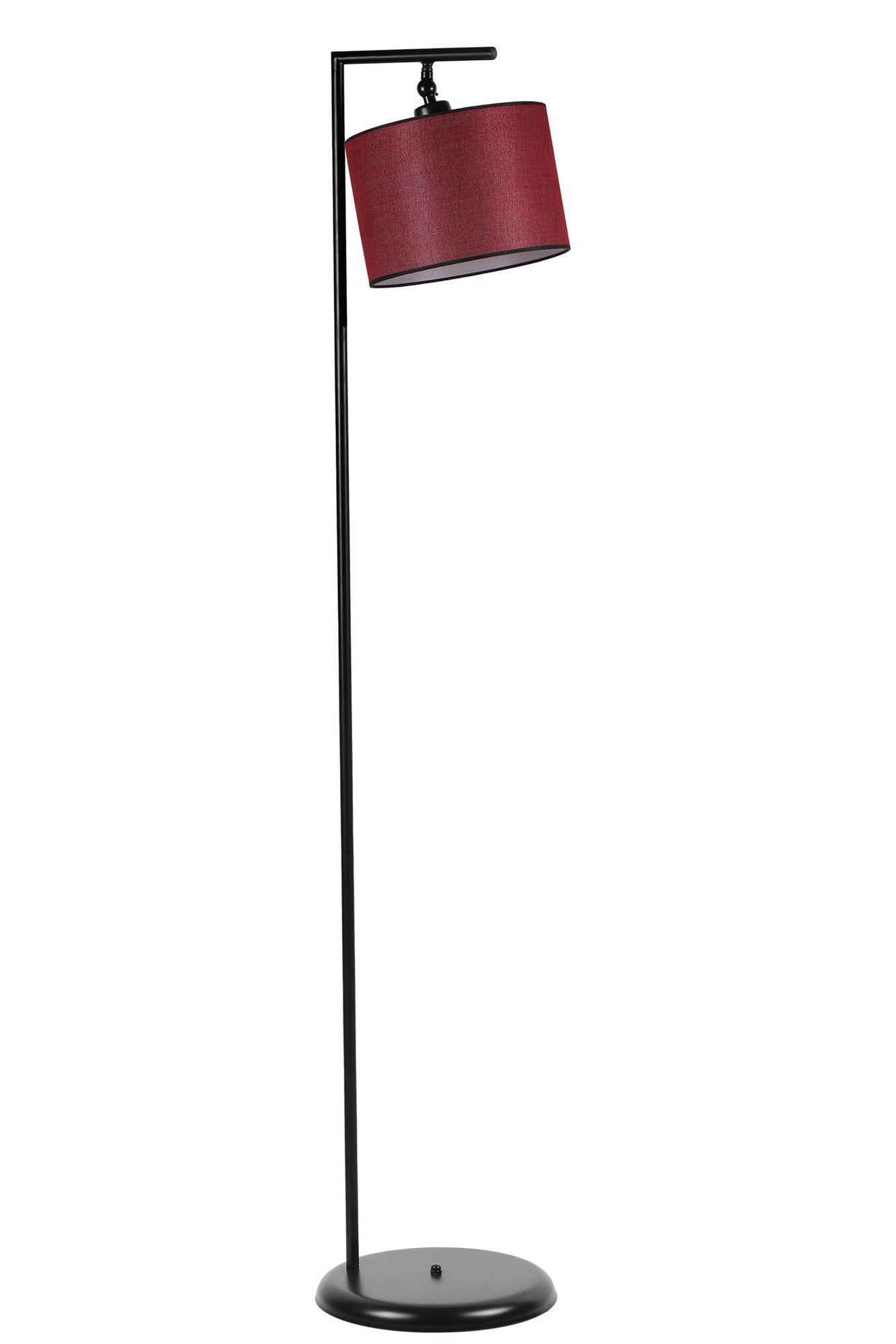 Candeeiro de Pé – 154 cm – Preto e Vermelho Bordô – Metal