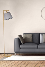 Candeeiro de Pé – 154 cm – Dourado e Cinza – Metal
