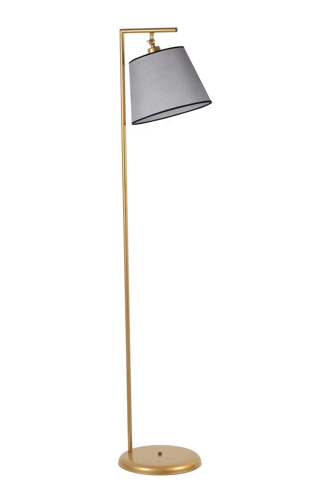 Candeeiro de Pé – 154 cm – Dourado e Cinza – Metal