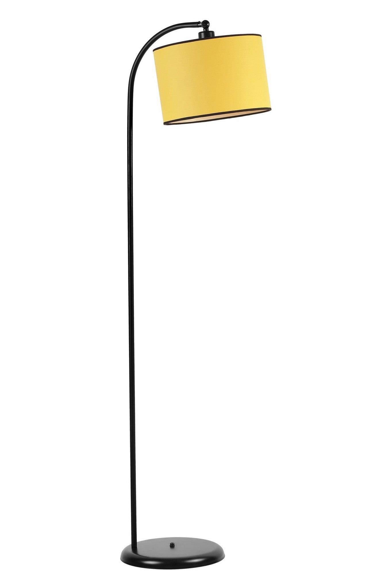 Candeeiro de Pé – 154 cm – Preto e Mostarda – Metal