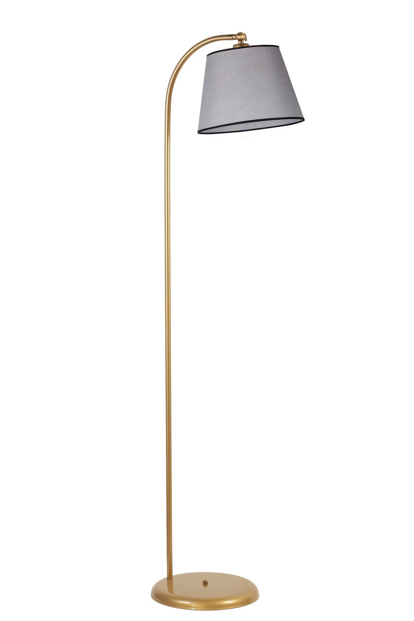 Candeeiro de Pé – 154 cm – Dourado e Cinza – Metal
