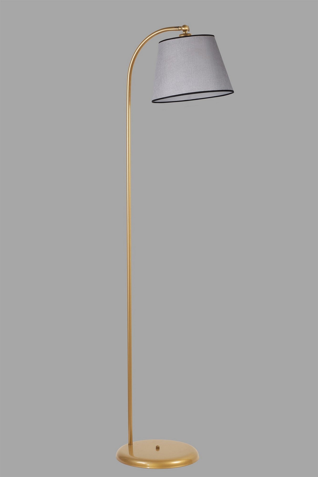 Candeeiro de Pé – 154 cm – Dourado e Cinza – Metal