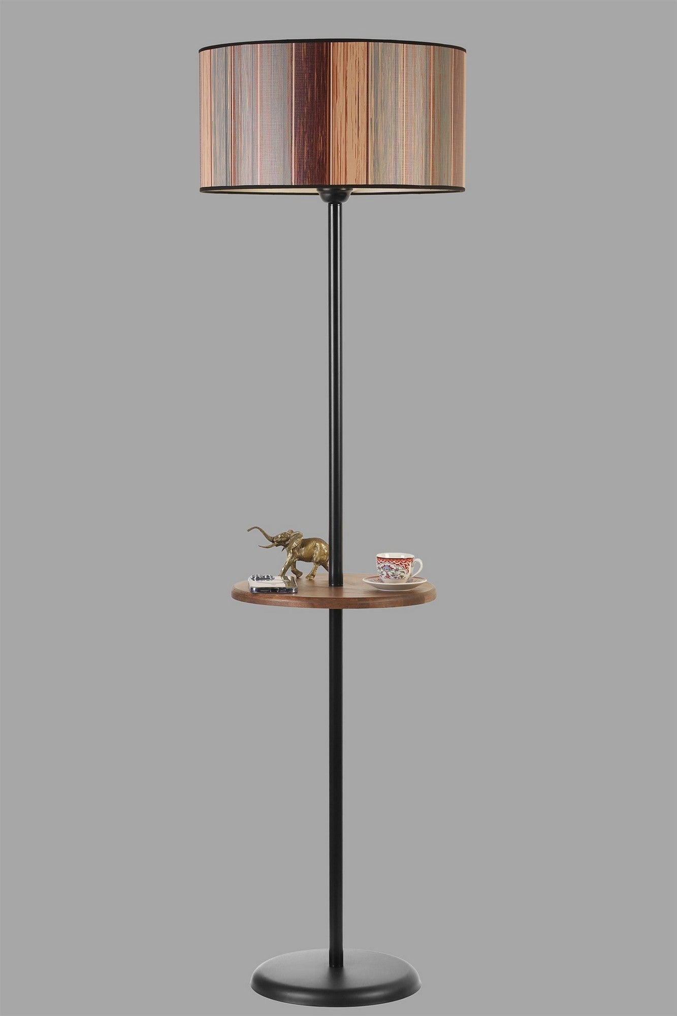 Candeeiro de Pé – 160 cm – Multicolorido – Metal e Madeira