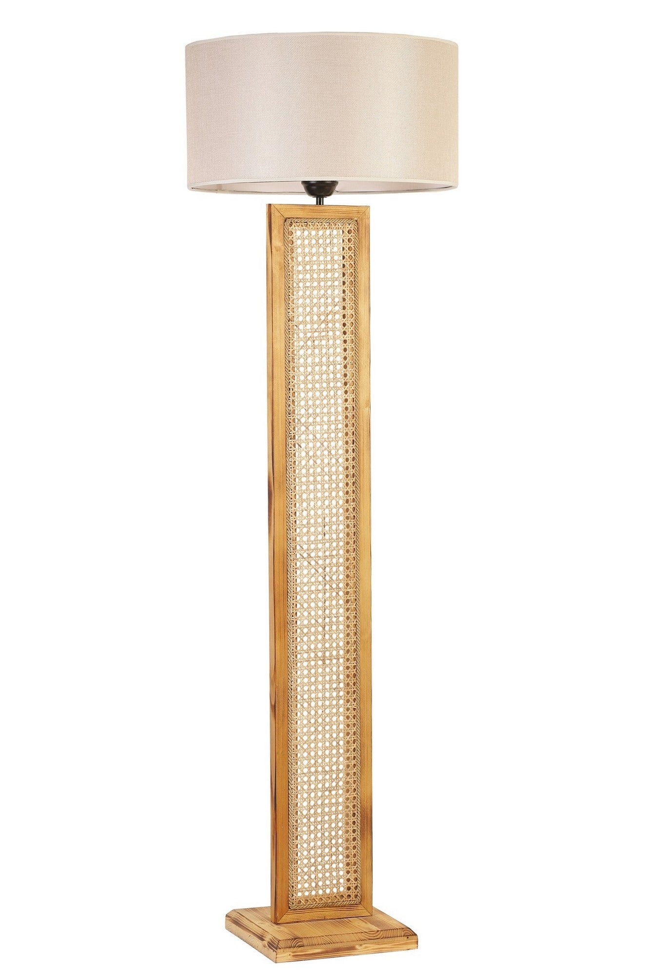 Candeeiro de Pé – 150 cm – Rattan – Madeira