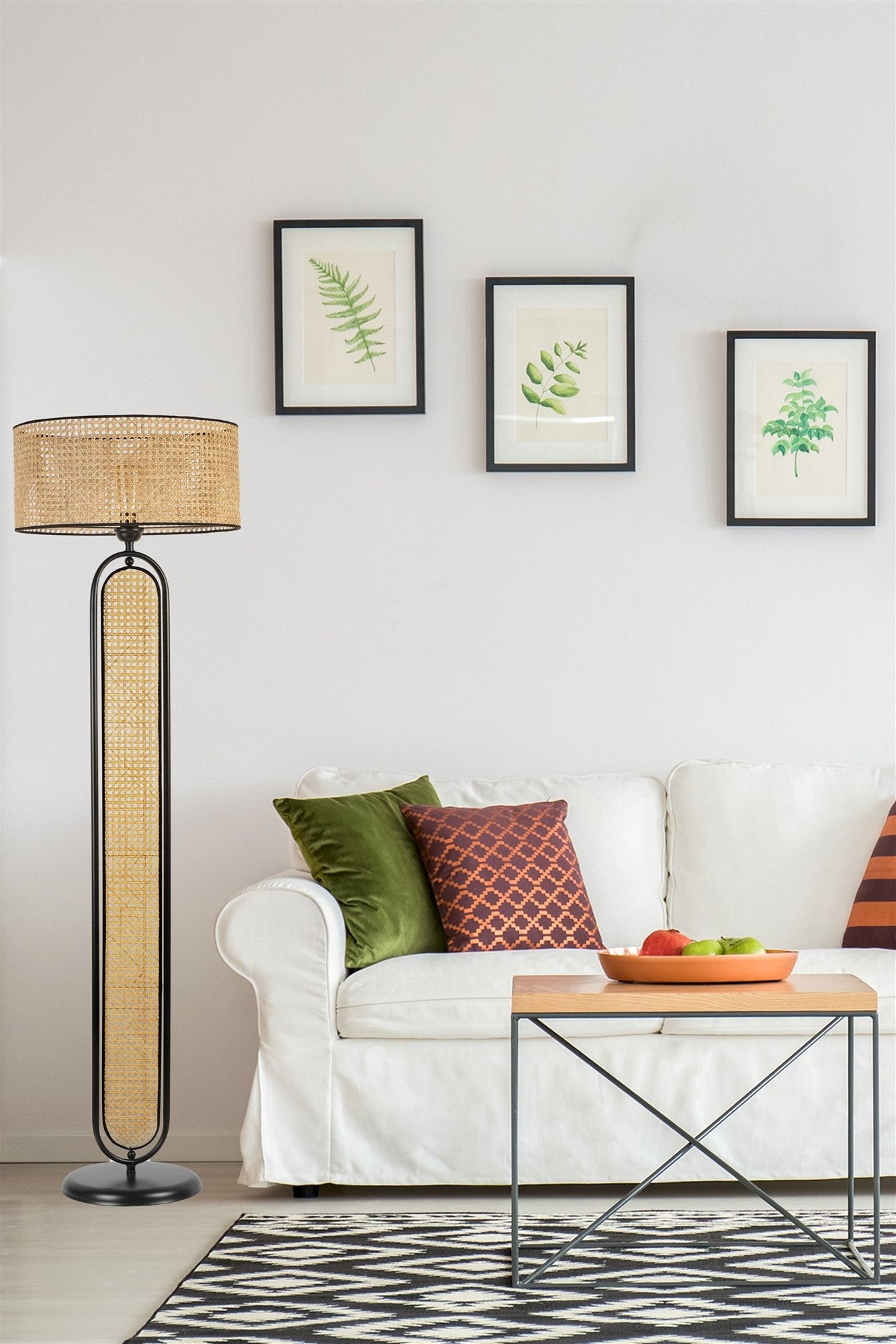Candeeiro de Pé – 162 cm – Rattan – Metal