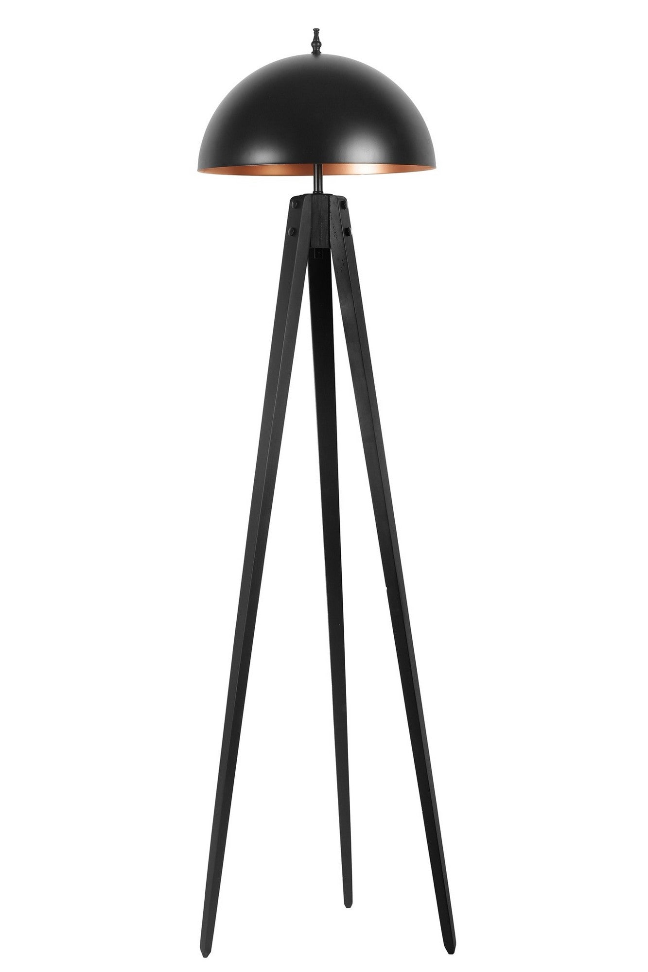 Candeeiro de Pé – 155 cm – Preto – Madeira e Metal