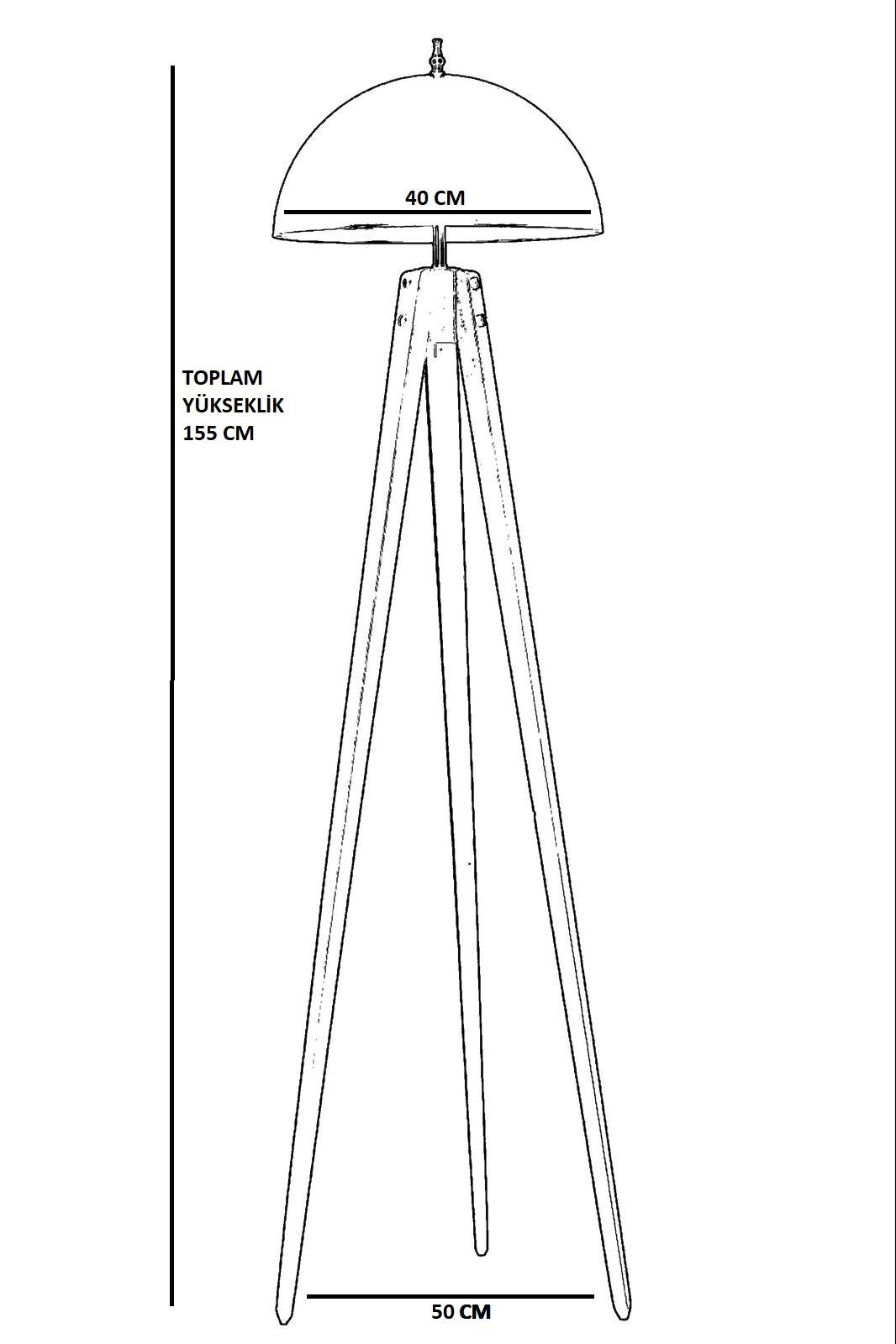 Candeeiro de Pé – 155 cm – Preto – Madeira e Metal