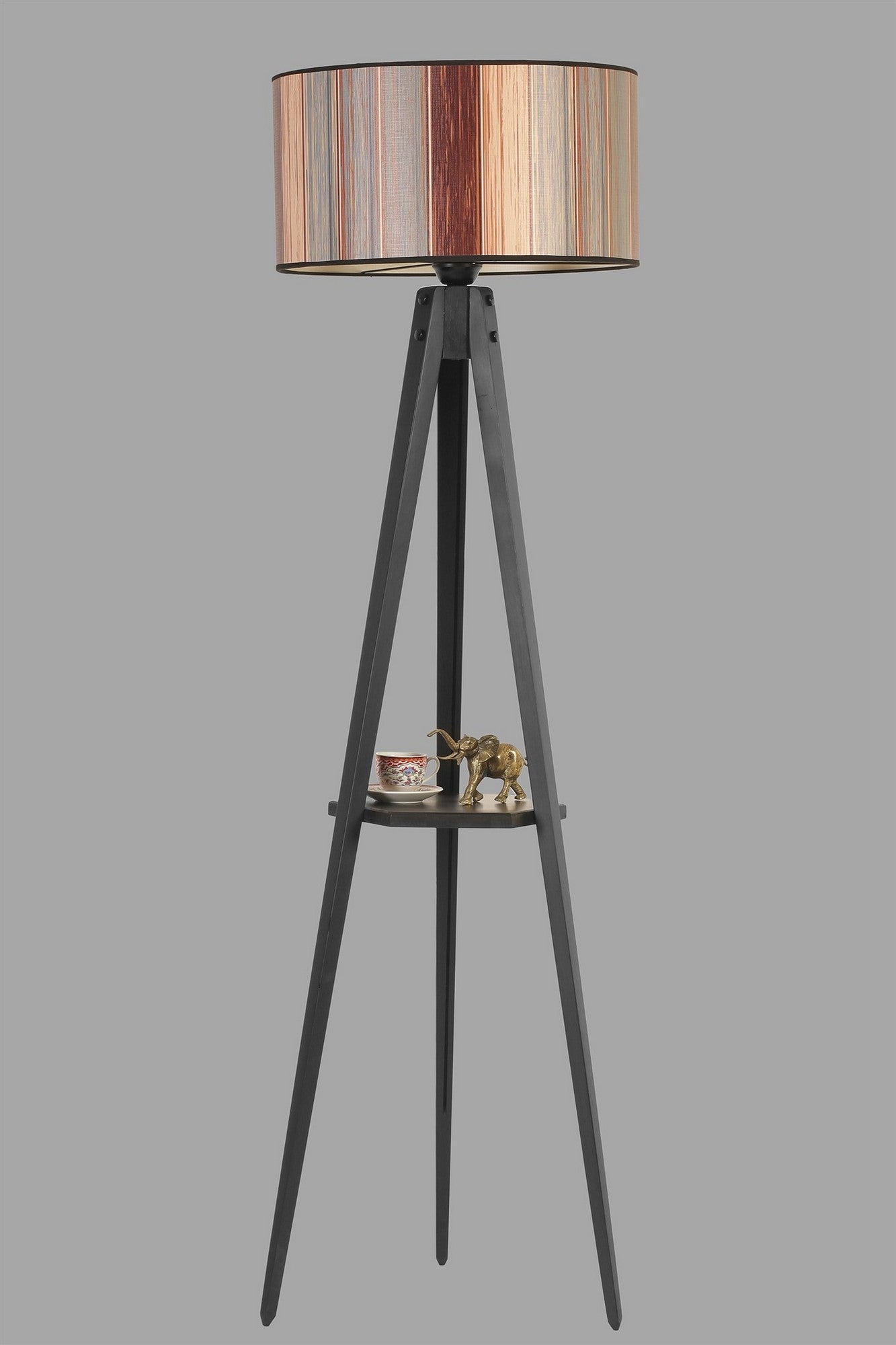 Candeeiro de Pé de Madeira – 155 cm – Multicolorido