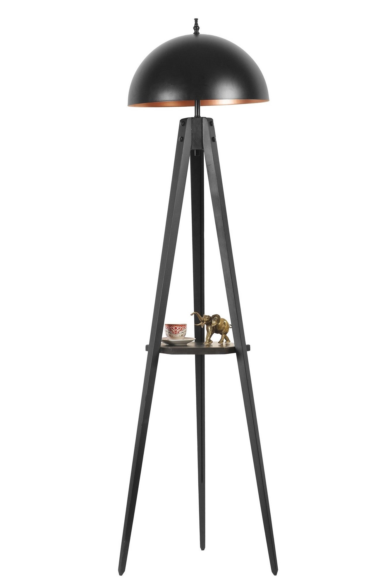 Candeeiro de Pé – 155 cm – Preto – Madeira