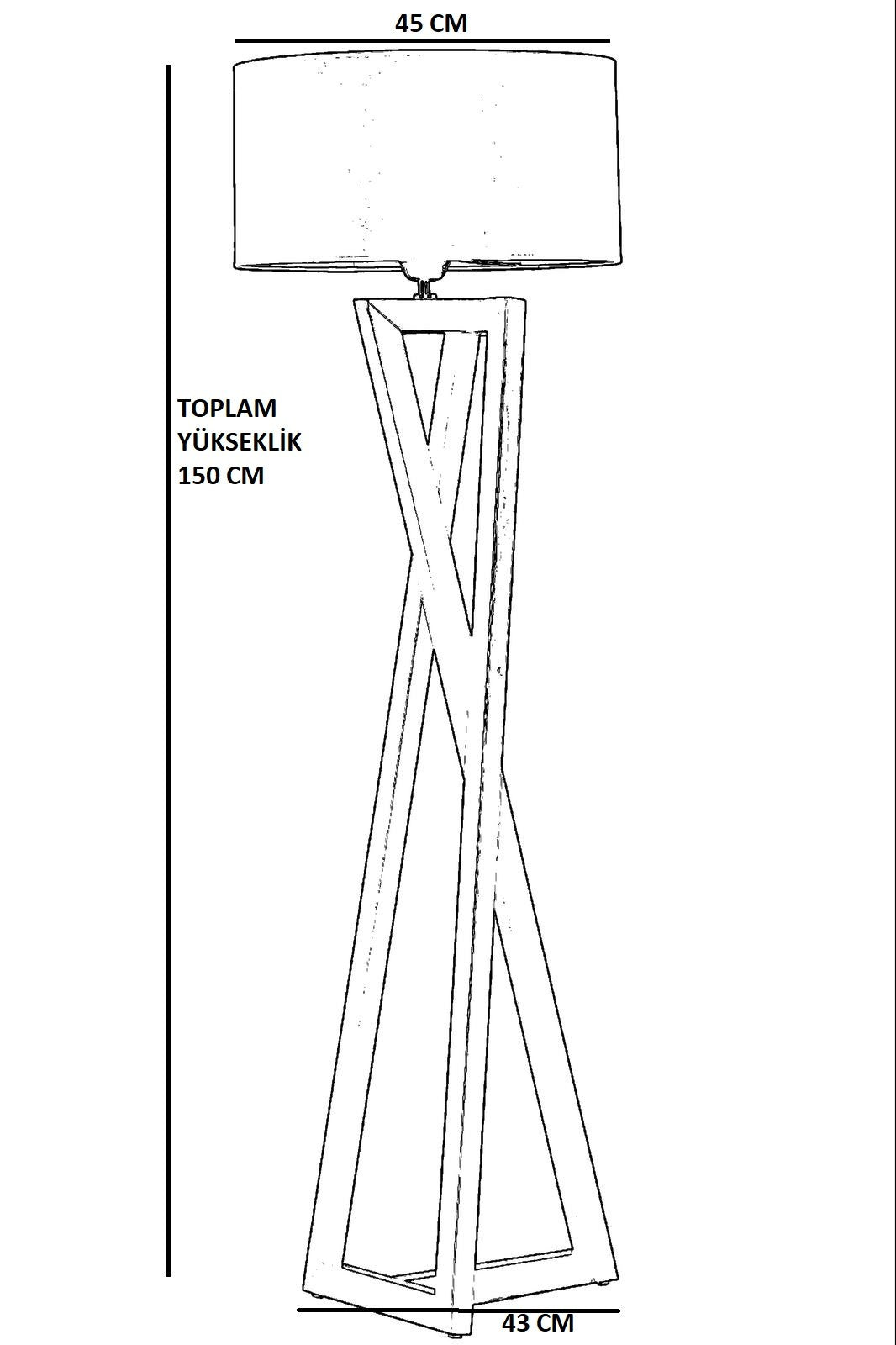 Candeeiro de Pé – 150 cm – Multicolorido – Madeira