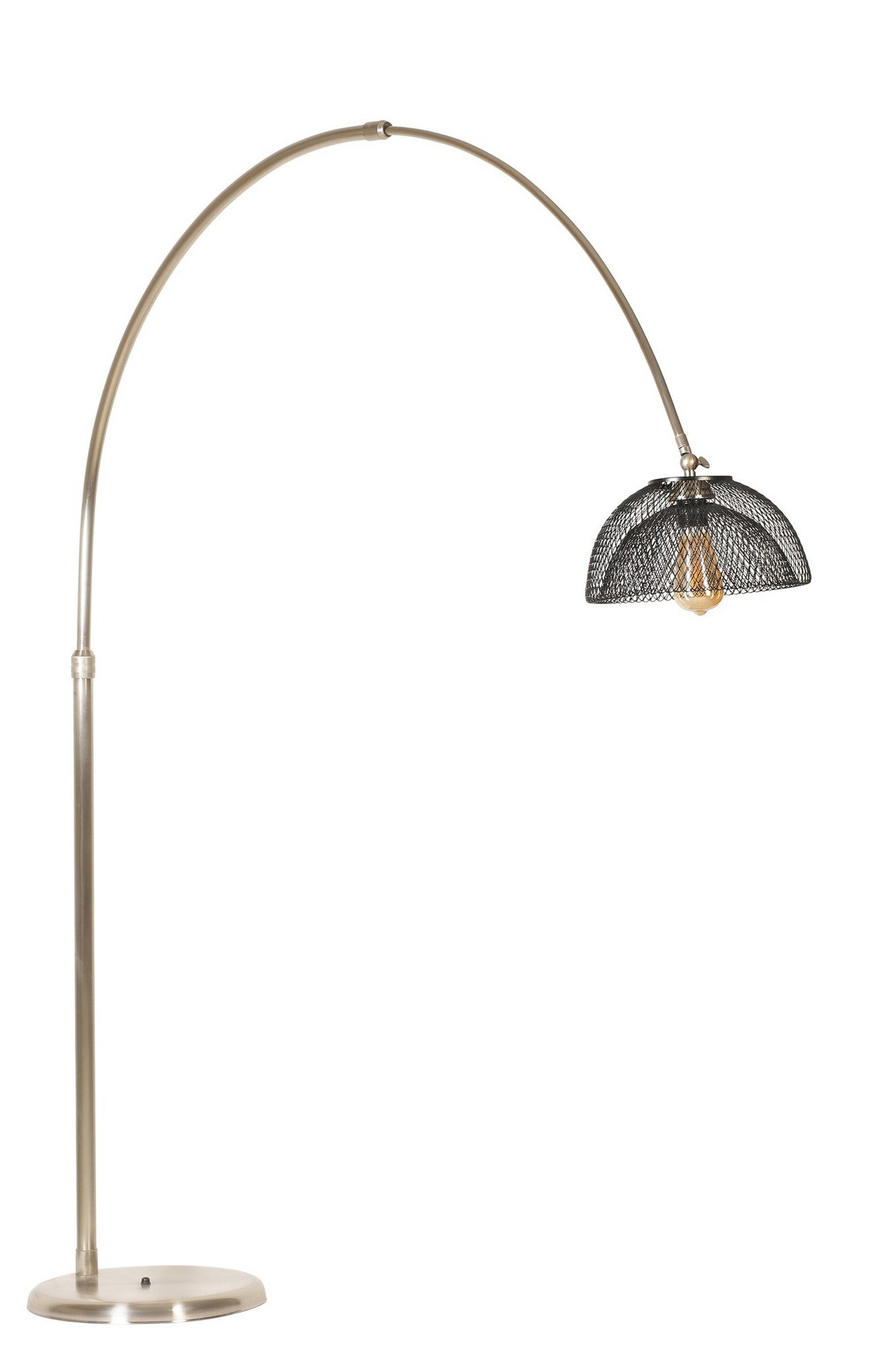 Candeeiro de Pé – 173 cm – Preto e Cromo – Metálico
