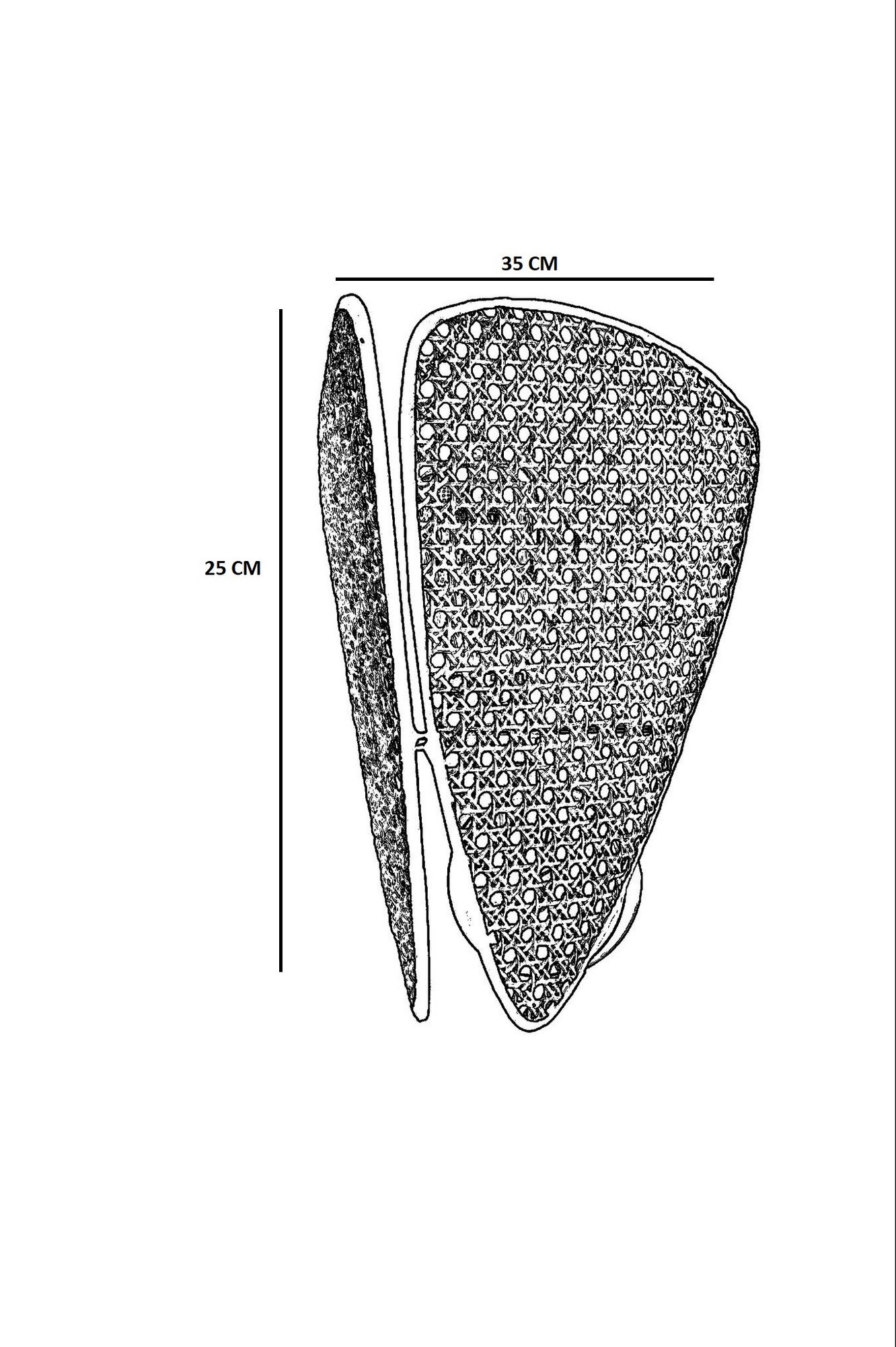 Candeeiro de Parede – 35 cm – Preto – Metal e Rattan