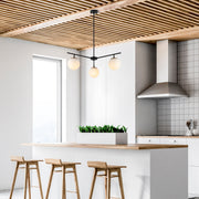 Candeeiro de Teto Industrial Moderno – 70 x 70 cm – Preto e Dourado – Metal e Vidro