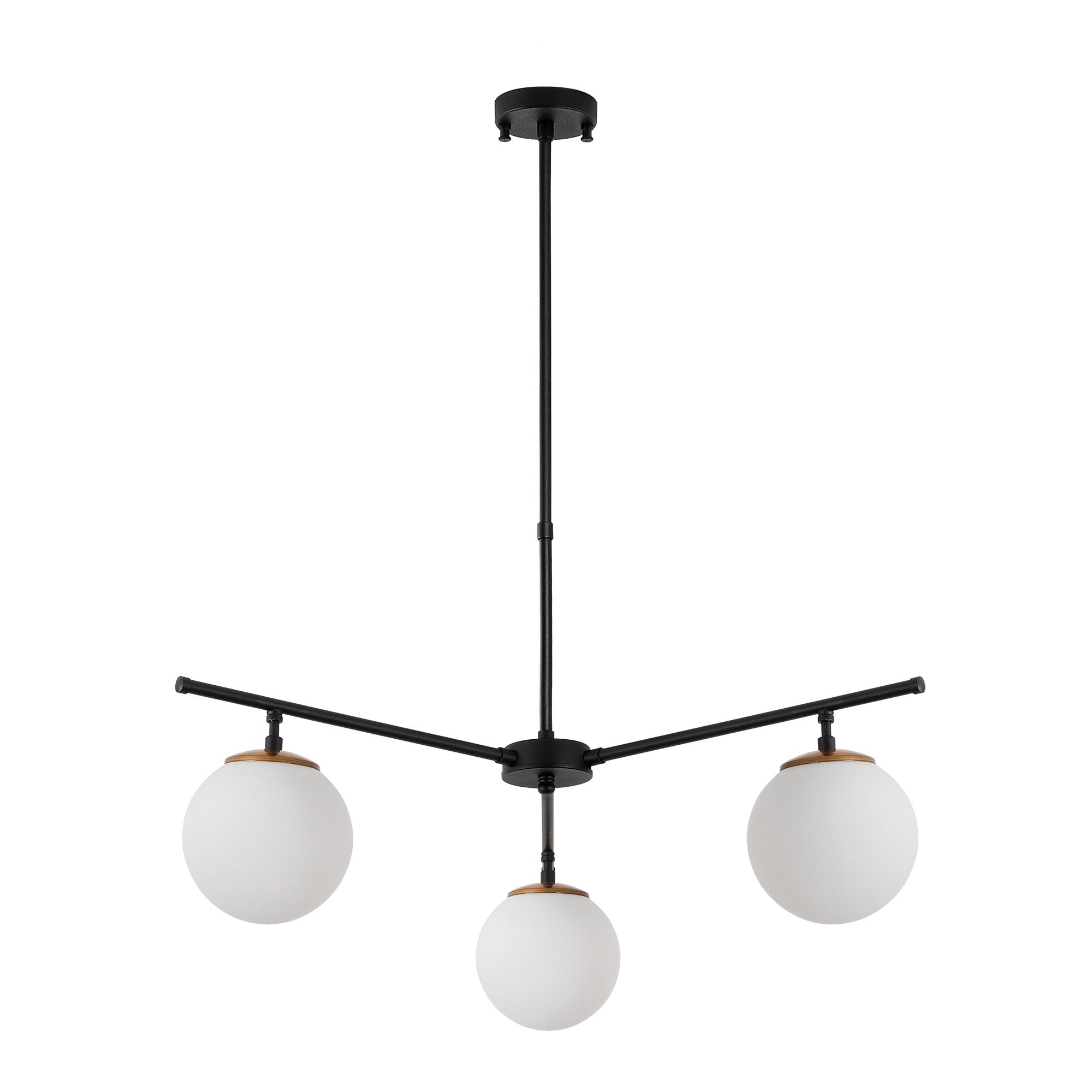 Candeeiro de Teto Industrial Moderno – 70 x 70 cm – Preto e Dourado – Metal e Vidro