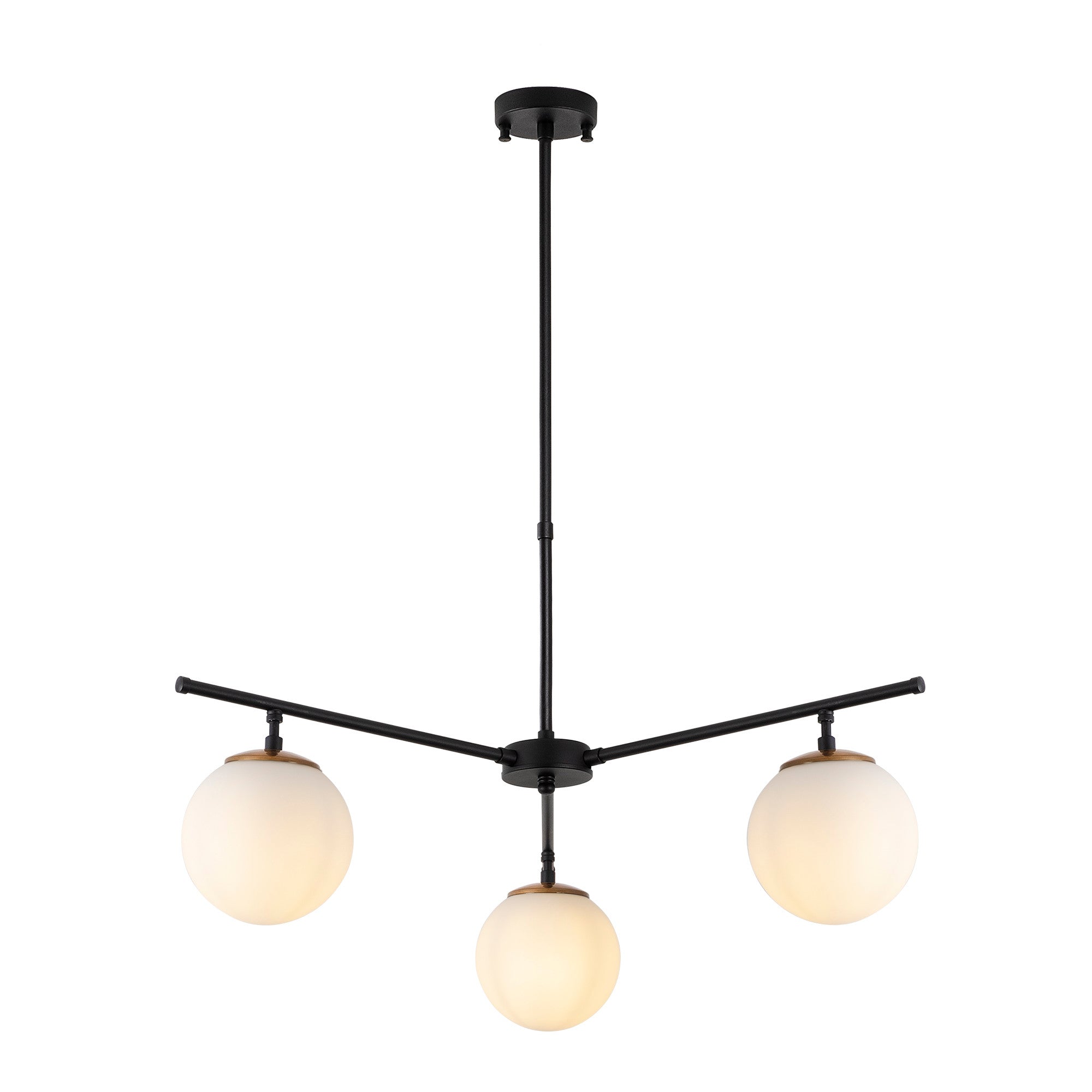 Candeeiro de Teto Industrial Moderno – 70 x 70 cm – Preto e Dourado – Metal e Vidro