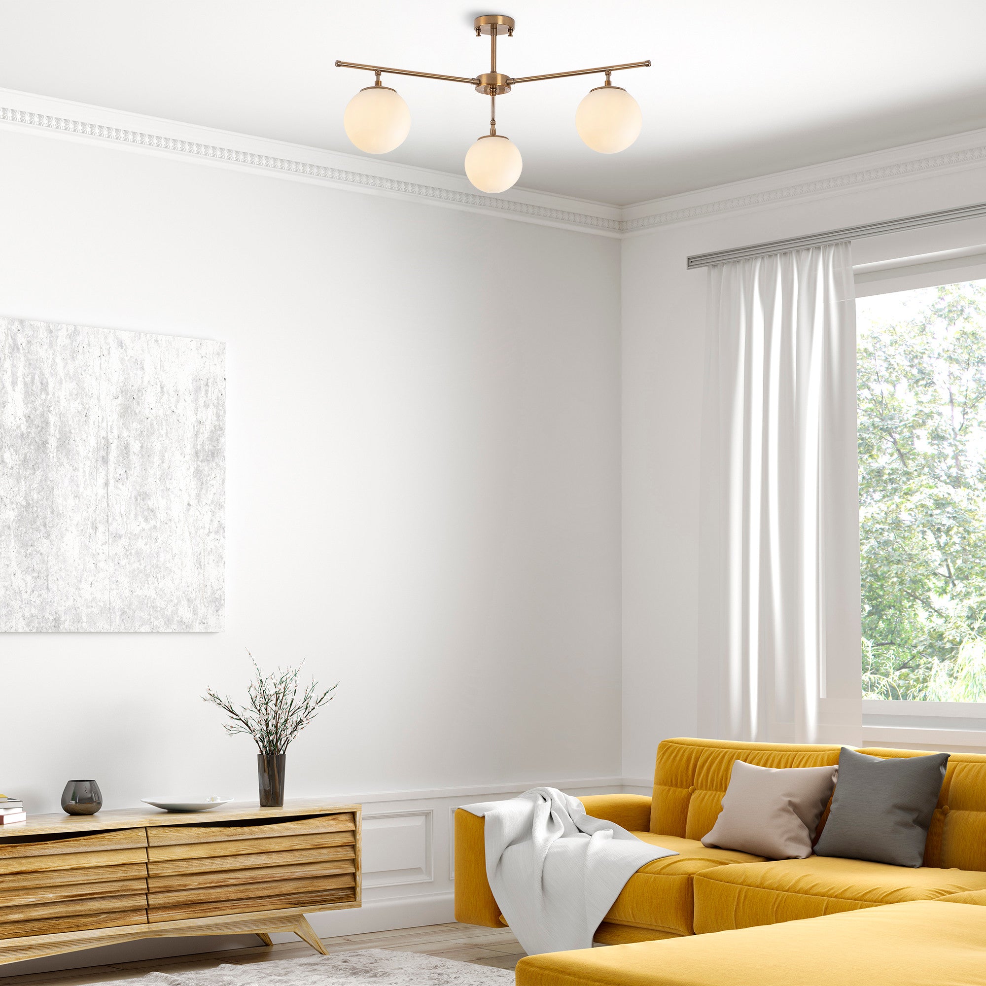 Candeeiro de Teto Vintage Elegante – 70 x 70 cm – Cobre – Metal