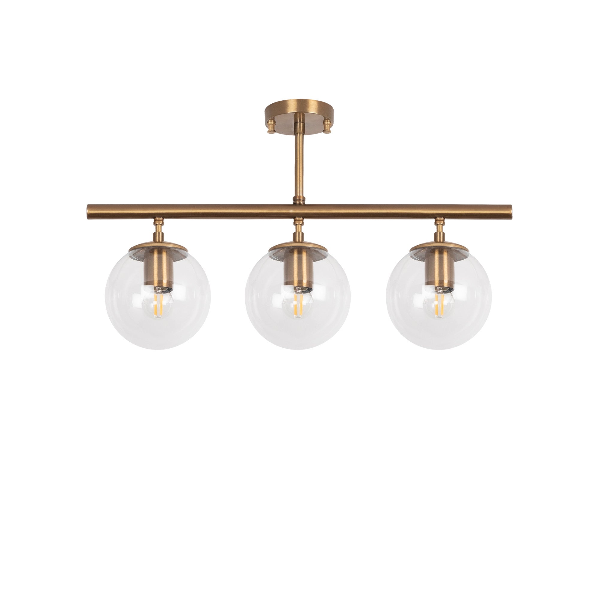 Candeeiro de Teto – 60 x 15 cm – Cobre – Metal e Vidro