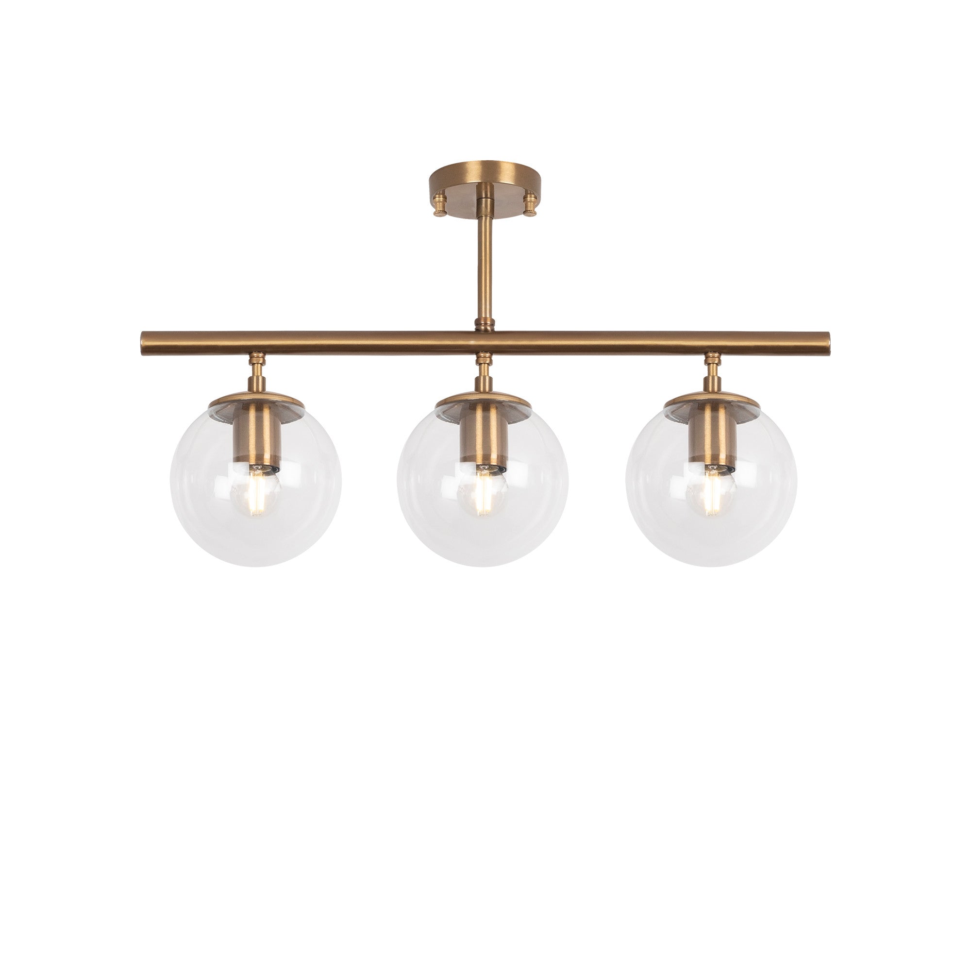 Candeeiro de Teto – 60 x 15 cm – Cobre – Metal e Vidro