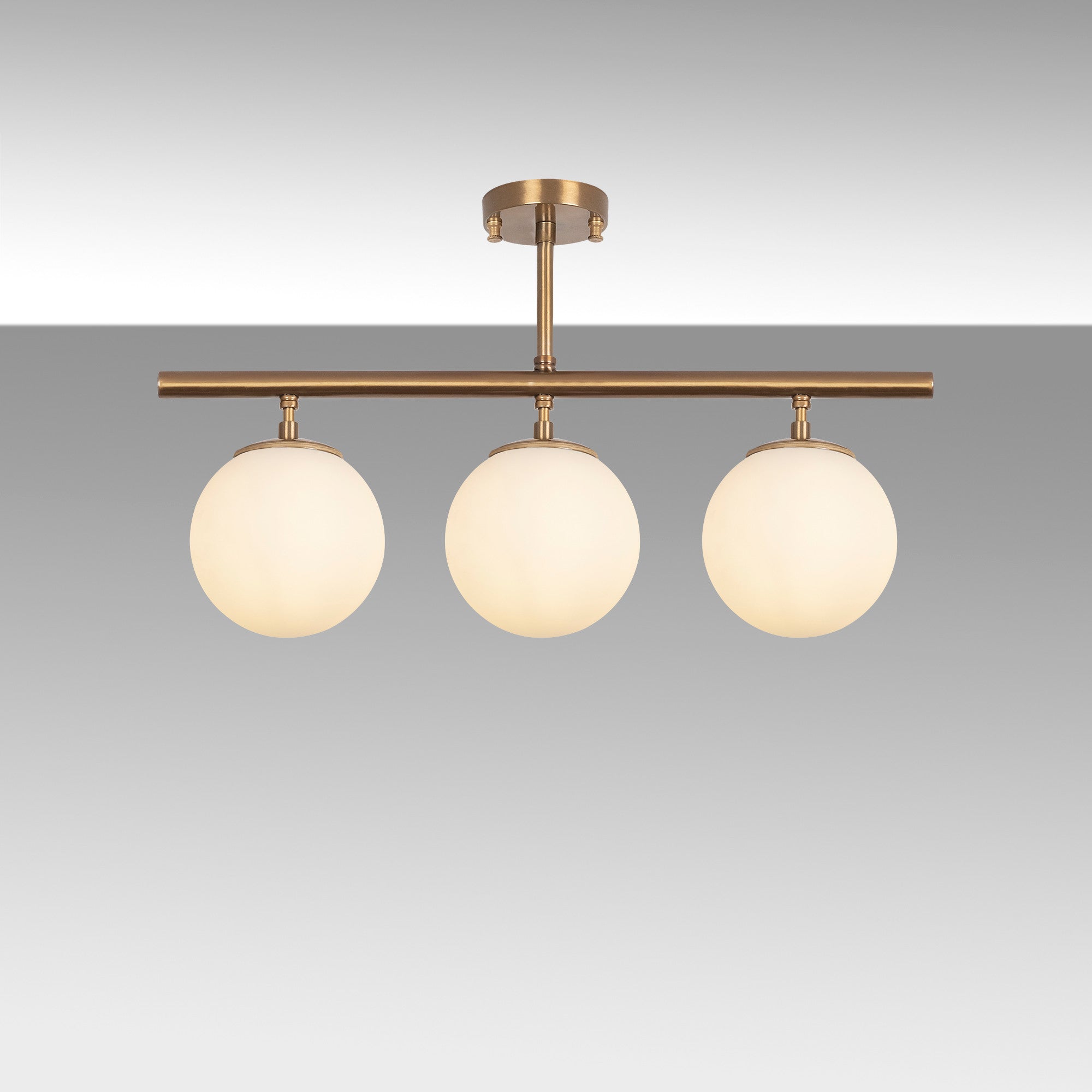 Candeeiro de Teto Vintage – 60 x 15 cm – Cobre – Metal e Vidro