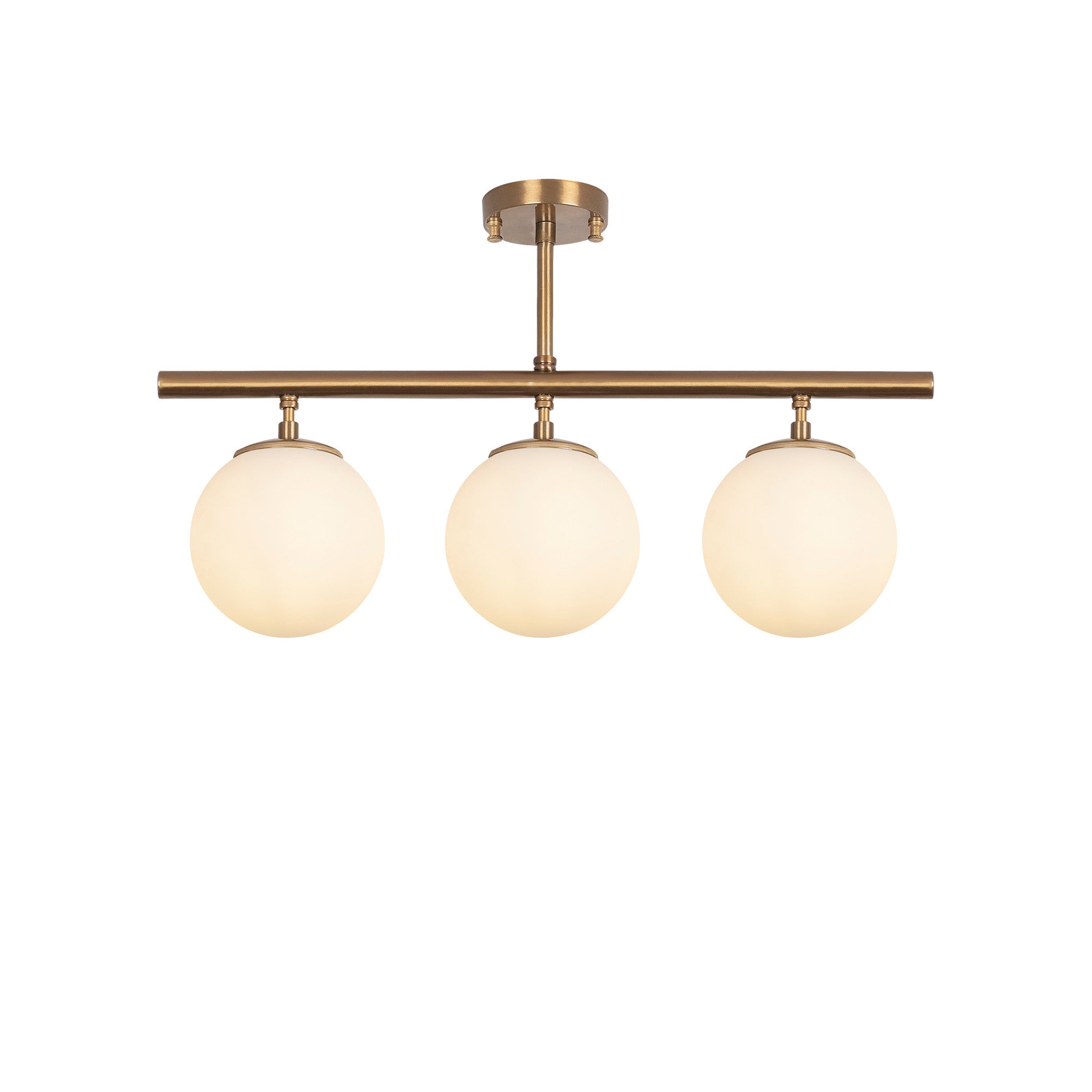 Candeeiro de Teto Vintage – 60 x 15 cm – Cobre – Metal e Vidro