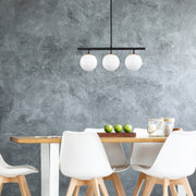 Candeeiro de Teto Industrial Moderno, Preto e Branco Antigo, 60 x 15 cm | Altura Ajustável 43-87 cm | Corpo de Metal, Tampa de Vidro, Soquete E14 | Iluminação Elegante para Casa